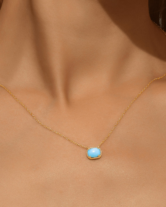 Turquoise Geometric Minimalist Necklace-Necklaces-Krush Kandy, Women's Online Fashion Boutique Located in Phoenix, Arizona (Scottsdale Area)