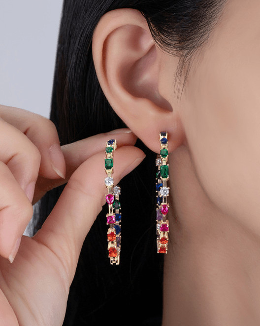 Cubic Zirconia Geometric Minimalist Stud Earrings-Earrings-Krush Kandy, Women's Online Fashion Boutique Located in Phoenix, Arizona (Scottsdale Area)