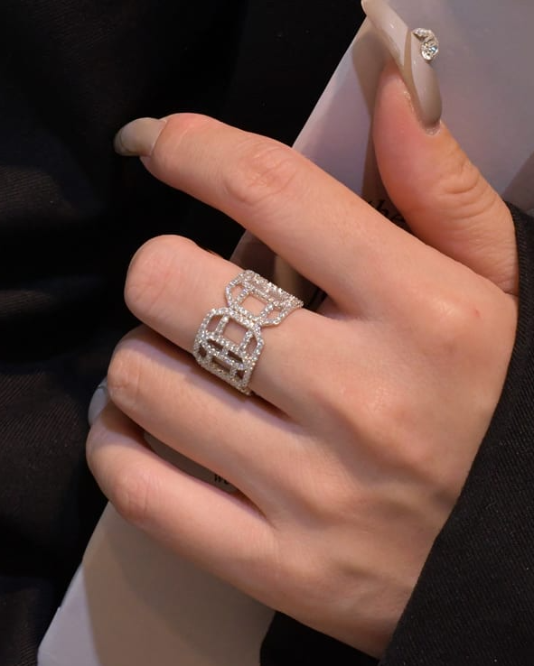 Cubic Zirconia Geometric Luxury Band Ring-Ring-Krush Kandy, Women's Online Fashion Boutique Located in Phoenix, Arizona (Scottsdale Area)