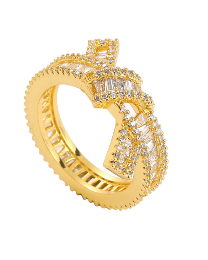 Shimmering Cubic Zirconia Bowknot Ring-Rings-Krush Kandy, Women's Online Fashion Boutique Located in Phoenix, Arizona (Scottsdale Area)