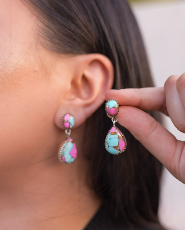 Cotton Candy Slab Drop Earrings-Earrings-Krush Kandy, Women's Online Fashion Boutique Located in Phoenix, Arizona (Scottsdale Area)