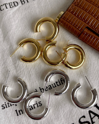 C-Shaped Vintage Stud Earrings-Earrings-Krush Kandy, Women's Online Fashion Boutique Located in Phoenix, Arizona (Scottsdale Area)