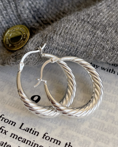 Vintage Corrugated Hoop Earrings-Earrings-Krush Kandy, Women's Online Fashion Boutique Located in Phoenix, Arizona (Scottsdale Area)