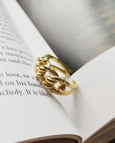 Golden Industrial Wind Ring-Rings-Krush Kandy, Women's Online Fashion Boutique Located in Phoenix, Arizona (Scottsdale Area)