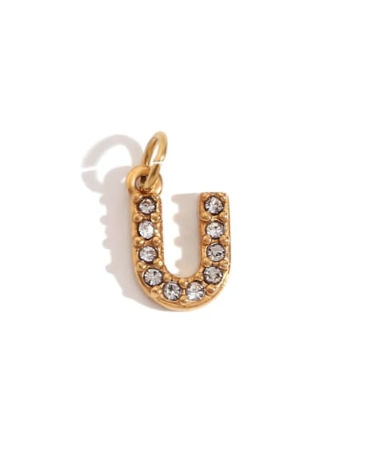 Rhinestone Letter Charm-Necklaces-Krush Kandy, Women's Online Fashion Boutique Located in Phoenix, Arizona (Scottsdale Area)