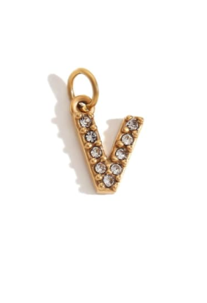 Rhinestone Letter Charm-Necklaces-Krush Kandy, Women's Online Fashion Boutique Located in Phoenix, Arizona (Scottsdale Area)