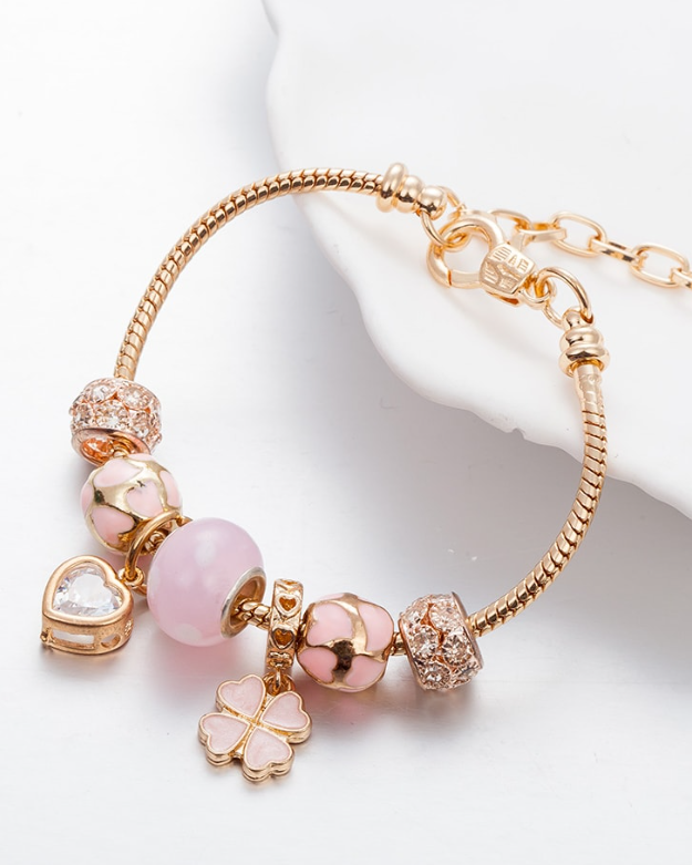 Enamel Heart Trend Charm Bracelet-Jewelry-Krush Kandy, Women's Online Fashion Boutique Located in Phoenix, Arizona (Scottsdale Area)