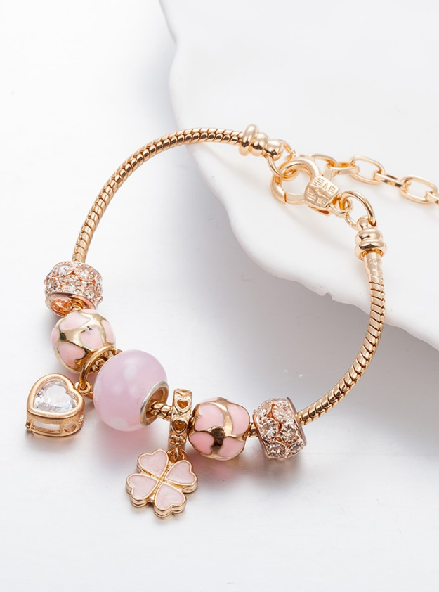 Enamel Heart Trend Charm Bracelet-Jewelry-Krush Kandy, Women's Online Fashion Boutique Located in Phoenix, Arizona (Scottsdale Area)