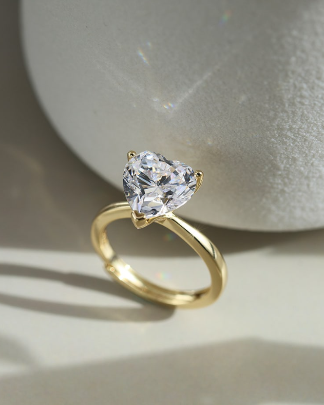 Minimalist Crystal Heart Ring-Jewelry-Krush Kandy, Women's Online Fashion Boutique Located in Phoenix, Arizona (Scottsdale Area)