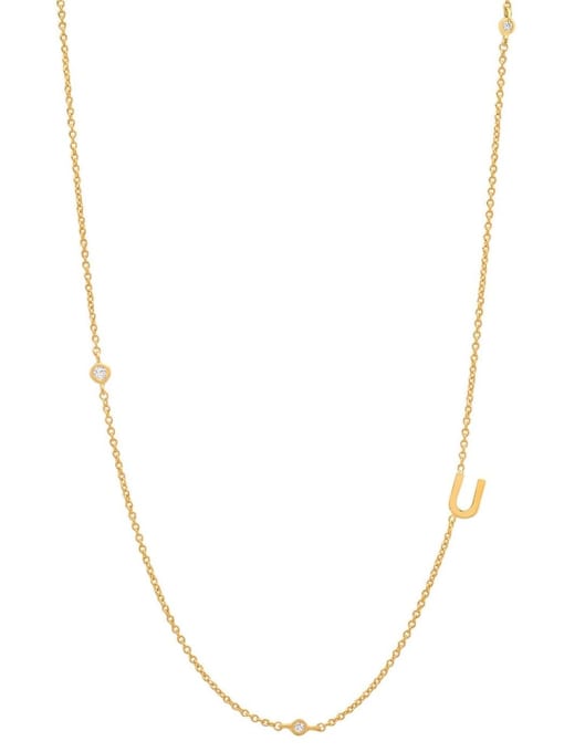 Cubic Zirconia Letter Minimalist Necklace-Necklaces-Krush Kandy, Women's Online Fashion Boutique Located in Phoenix, Arizona (Scottsdale Area)