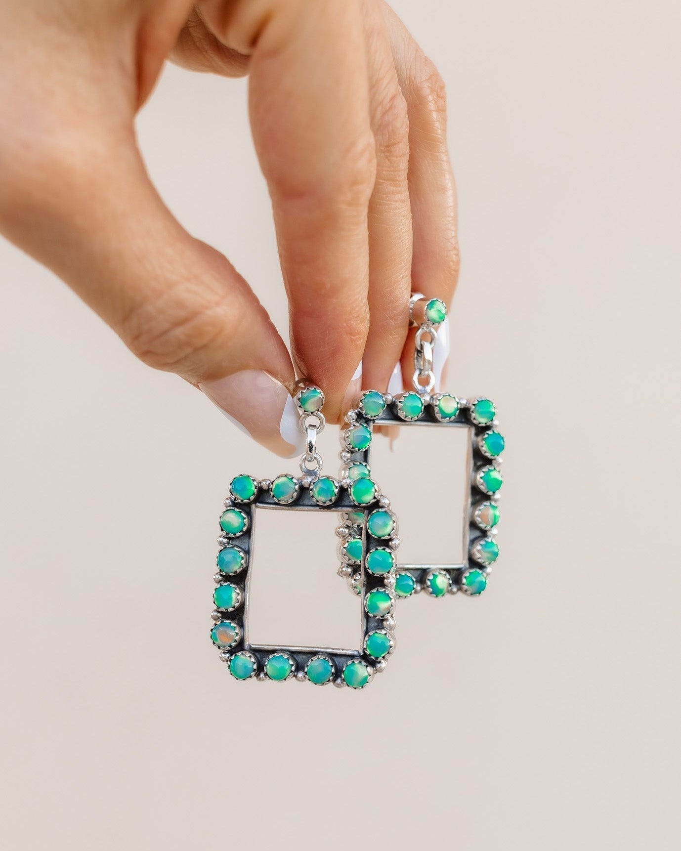 Prettiest Portrait Stone Earrings-Hoop Earrings-Krush Kandy, Women's Online Fashion Boutique Located in Phoenix, Arizona (Scottsdale Area)