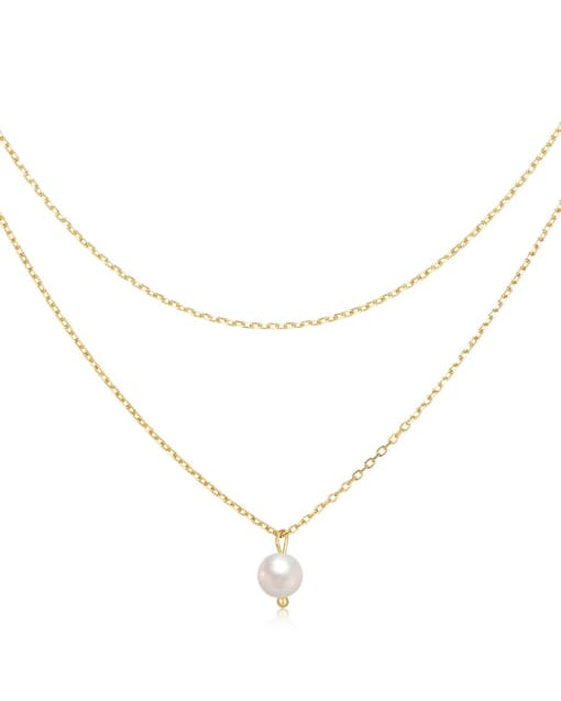 Geometric Pearl Minimalist Multi Strand Necklace-Necklaces-Krush Kandy, Women's Online Fashion Boutique Located in Phoenix, Arizona (Scottsdale Area)