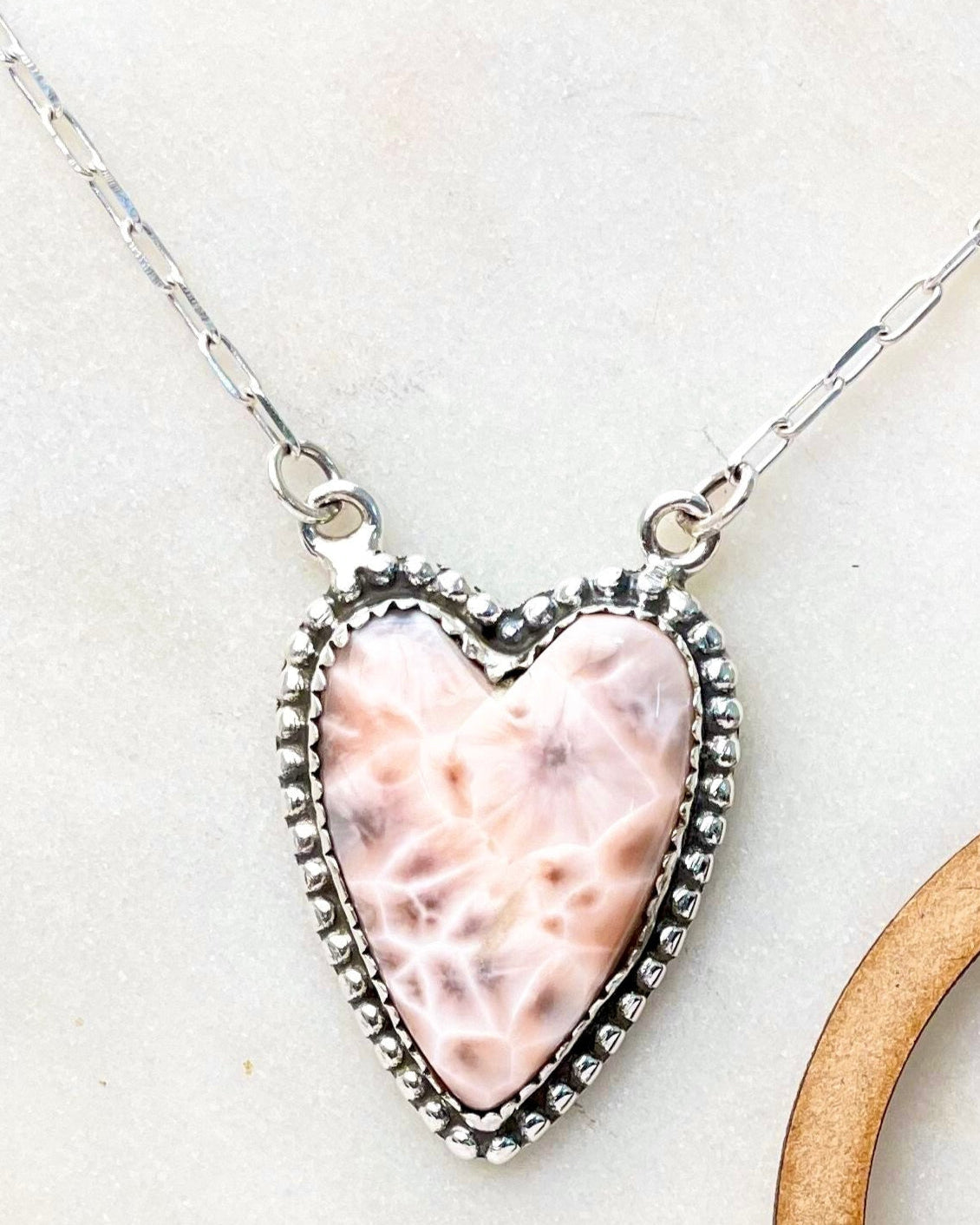 Long Heart Stone Slab Necklace MADE TO ORDER-Necklaces-Krush Kandy, Women's Online Fashion Boutique Located in Phoenix, Arizona (Scottsdale Area)