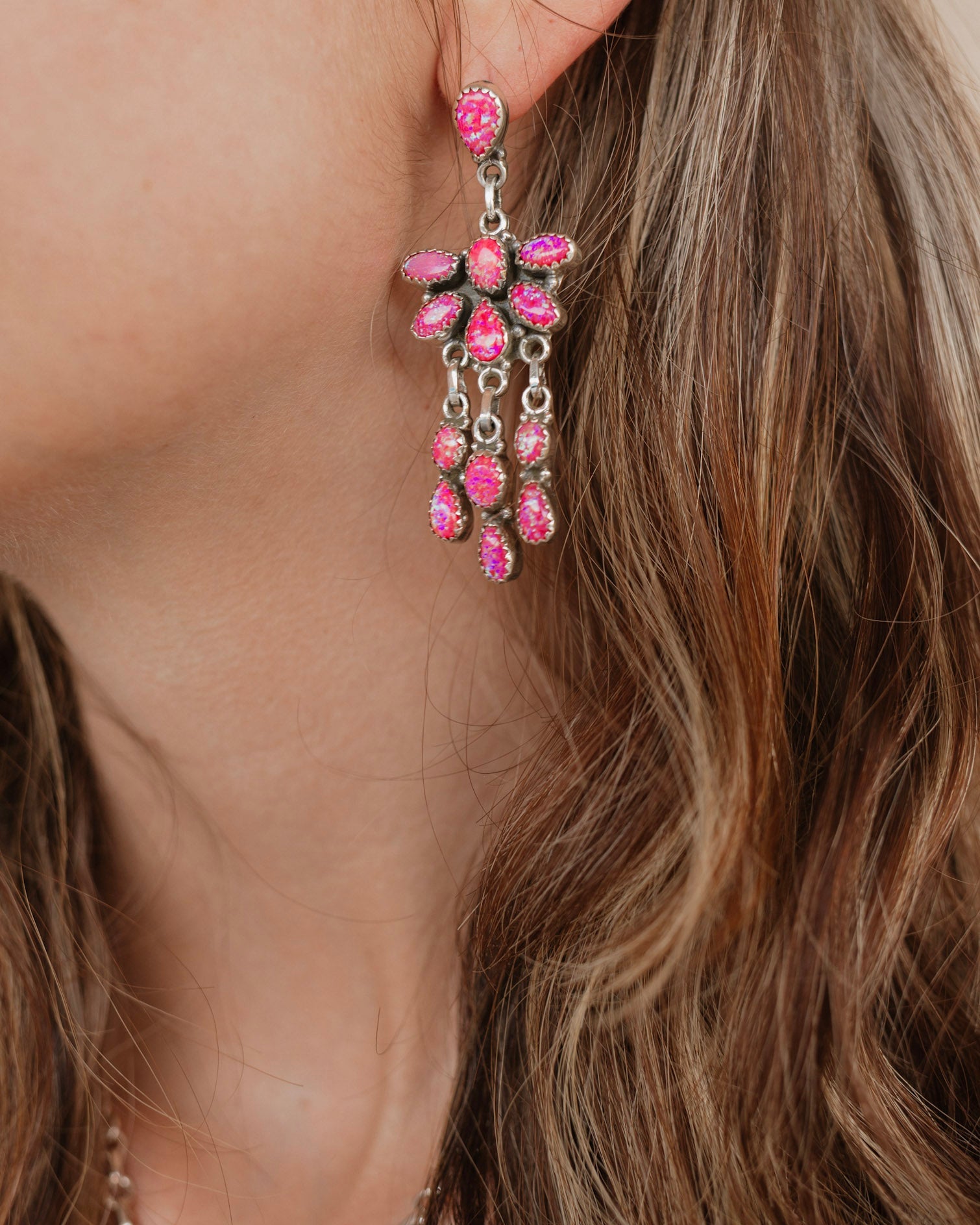 Talia Stone Drop Chandelier Earrings-Earrings-Krush Kandy, Women's Online Fashion Boutique Located in Phoenix, Arizona (Scottsdale Area)