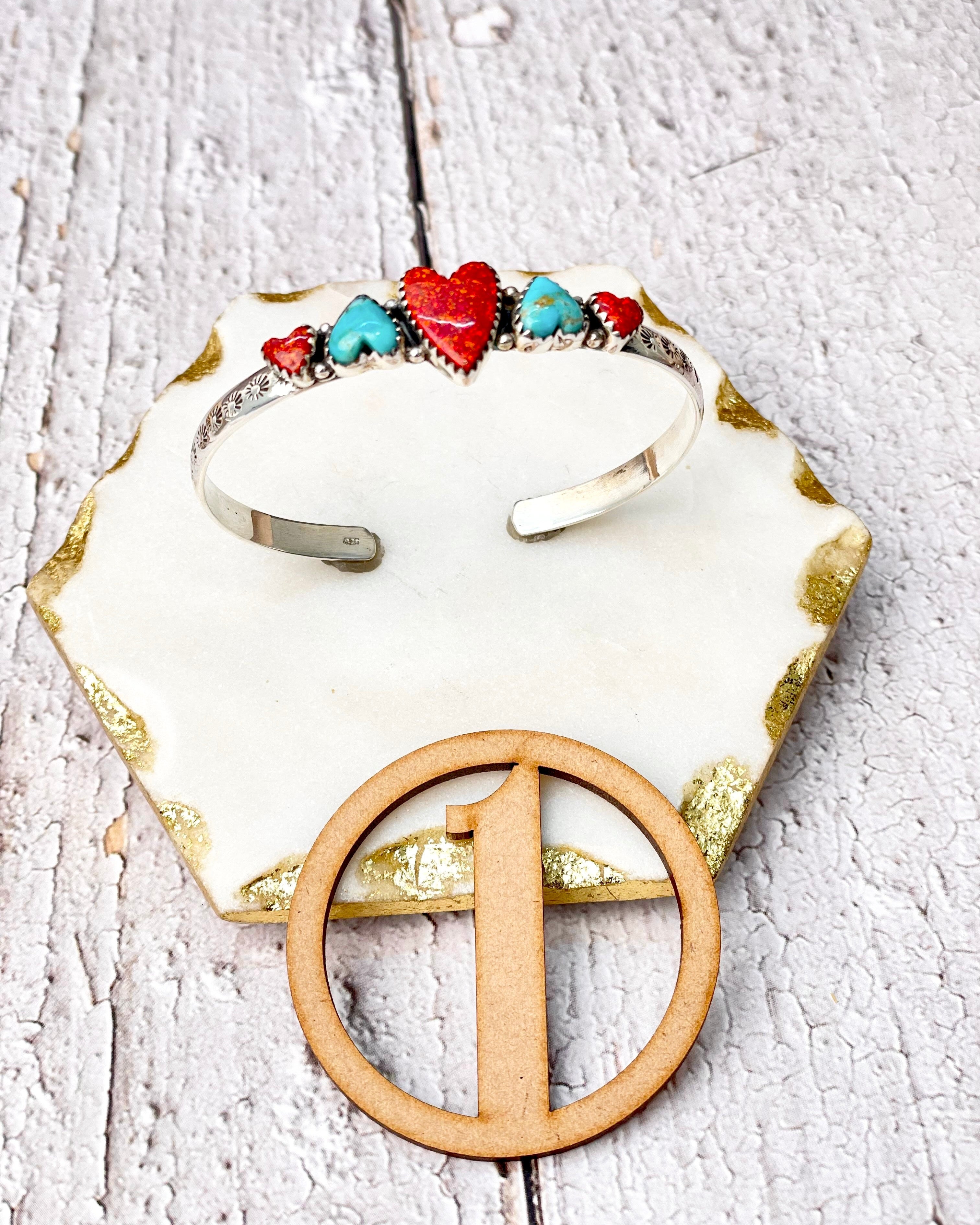 Hearts Galore Stone Cuff-Bracelets-Krush Kandy, Women's Online Fashion Boutique Located in Phoenix, Arizona (Scottsdale Area)