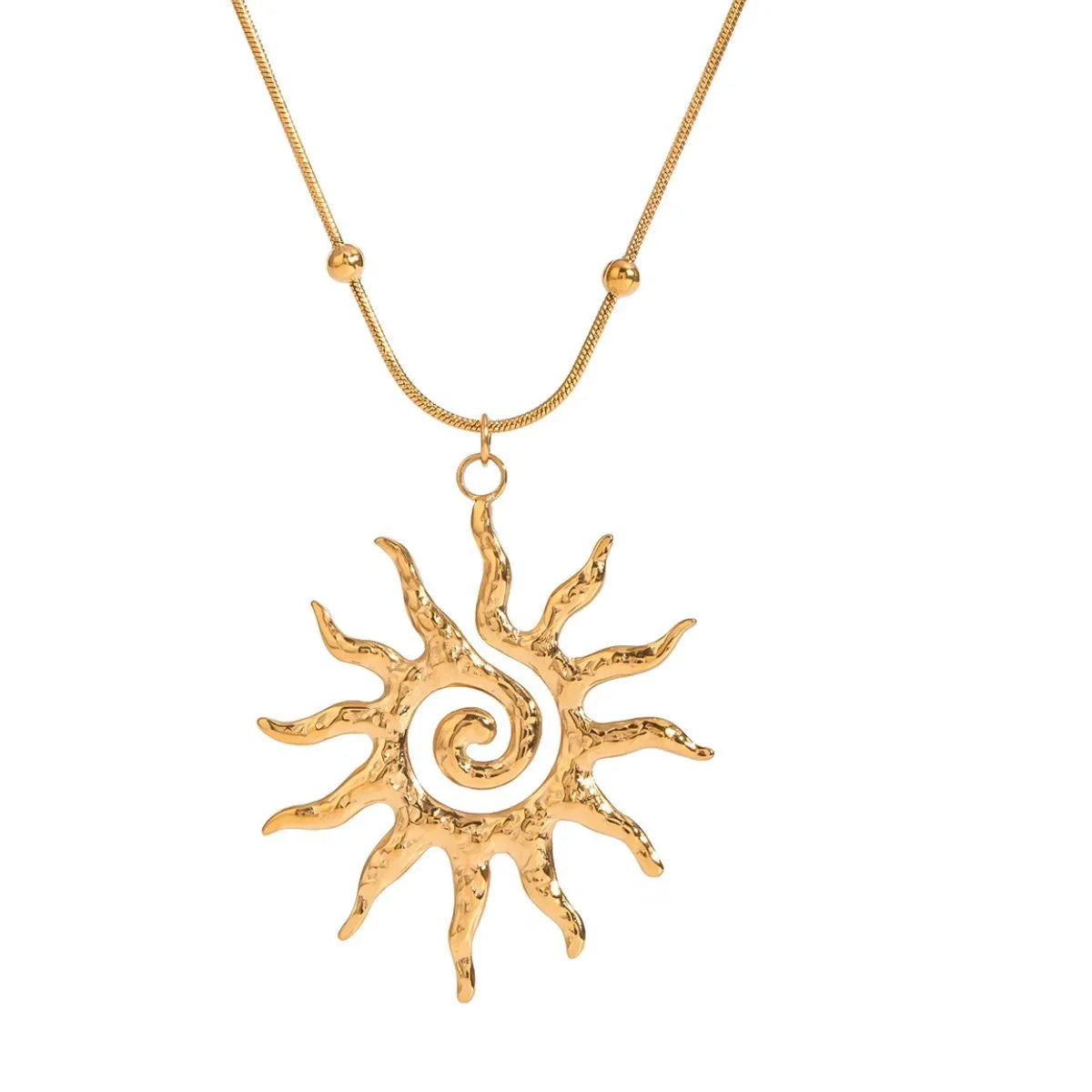 18K Gold-Plated Sun Pendant Necklace-Necklaces-Krush Kandy, Women's Online Fashion Boutique Located in Phoenix, Arizona (Scottsdale Area)
