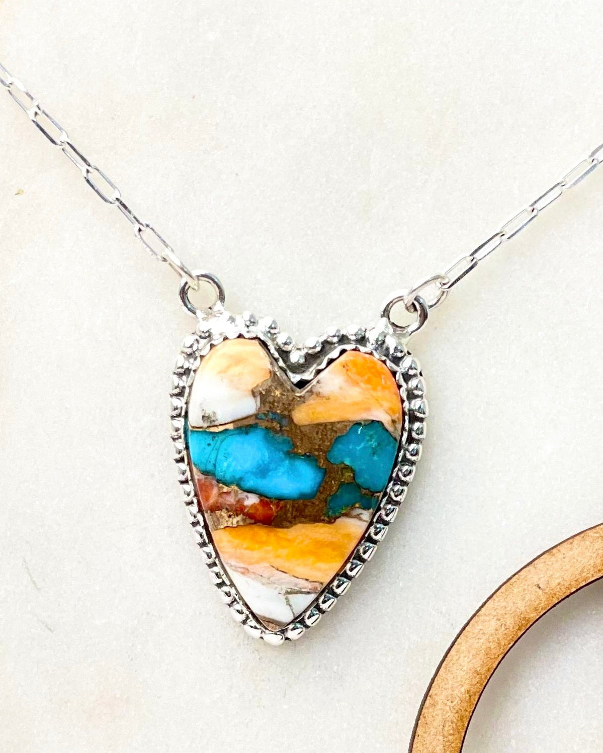 Long Heart Stone Slab Necklace MADE TO ORDER-Necklaces-Krush Kandy, Women's Online Fashion Boutique Located in Phoenix, Arizona (Scottsdale Area)