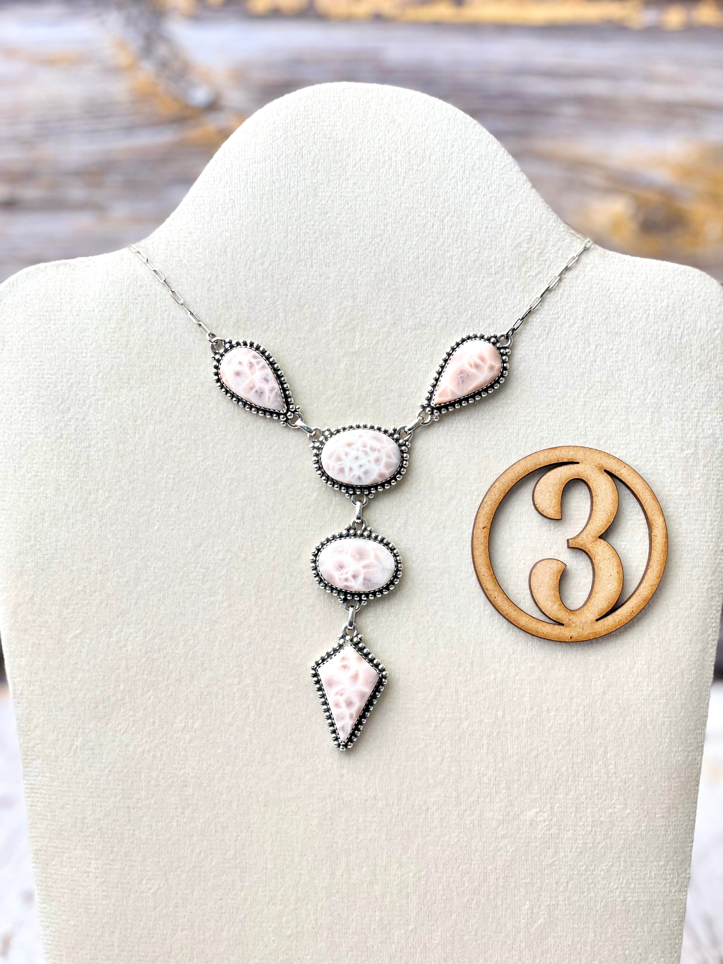 Pink Larimar Lariat Necklaces-Necklaces-Krush Kandy, Women's Online Fashion Boutique Located in Phoenix, Arizona (Scottsdale Area)