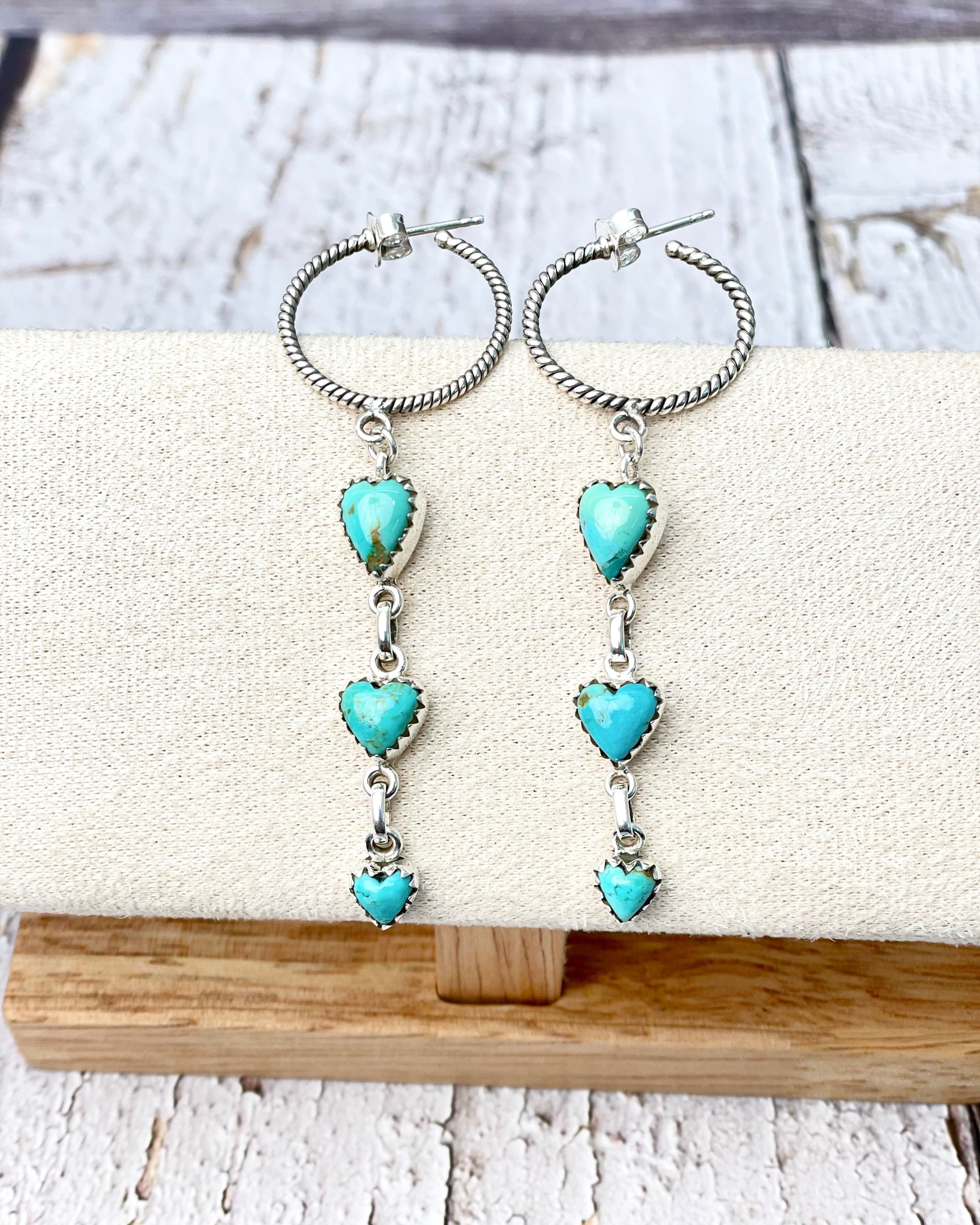 Heart Trail Stone Earrings-Earrings-Krush Kandy, Women's Online Fashion Boutique Located in Phoenix, Arizona (Scottsdale Area)