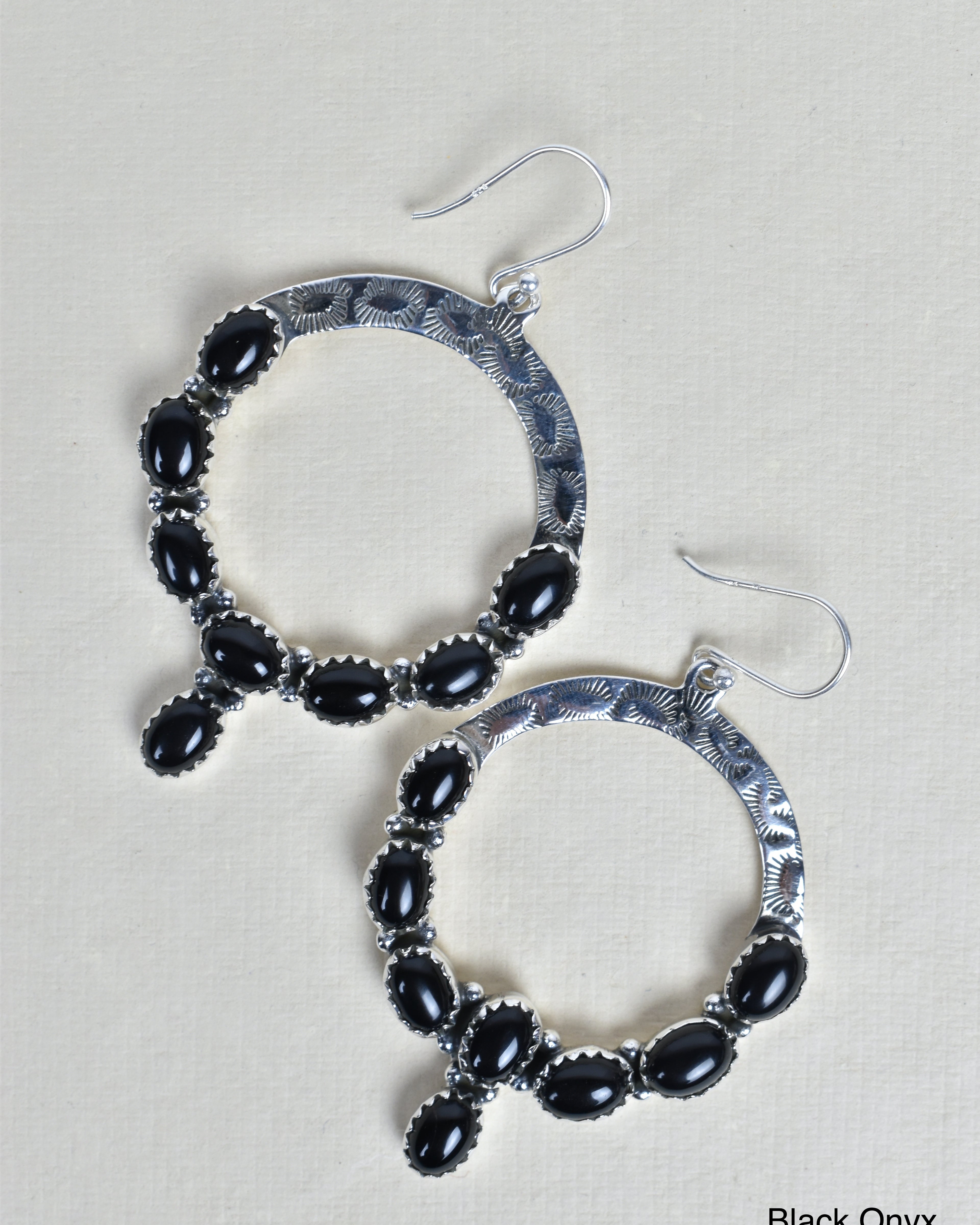 Hammered Hoop & Gemmed Loop Earring-Hoop Earrings-Krush Kandy, Women's Online Fashion Boutique Located in Phoenix, Arizona (Scottsdale Area)