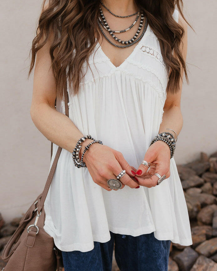 5mm Saucer Desert Pearl Necklaces-Chain Necklaces-Krush Kandy, Women's Online Fashion Boutique Located in Phoenix, Arizona (Scottsdale Area)