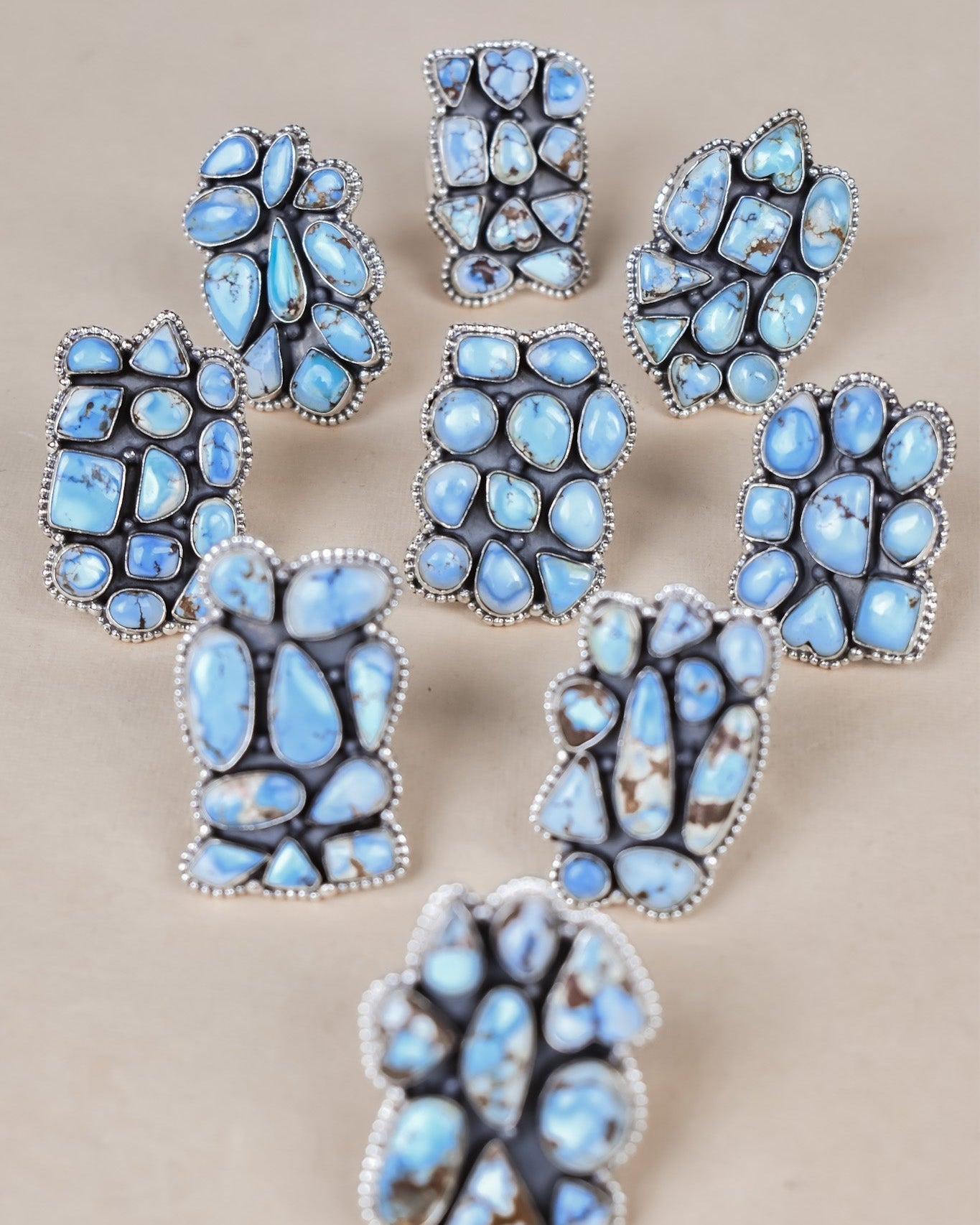 Golden Hills Chunky Cluster Sterling Silver Rings-Cluster Rings-Krush Kandy, Women's Online Fashion Boutique Located in Phoenix, Arizona (Scottsdale Area)