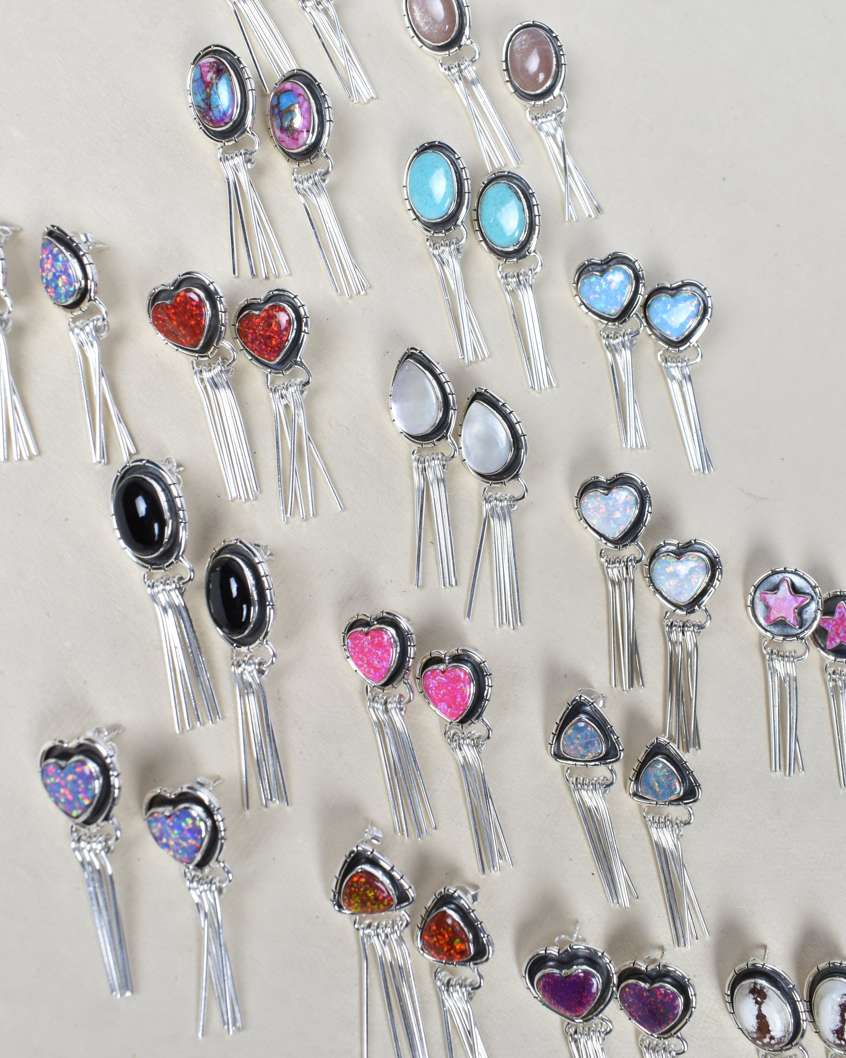 Solo Stone Sterling Cascade Earrings-Drop Earrings-Krush Kandy, Women's Online Fashion Boutique Located in Phoenix, Arizona (Scottsdale Area)