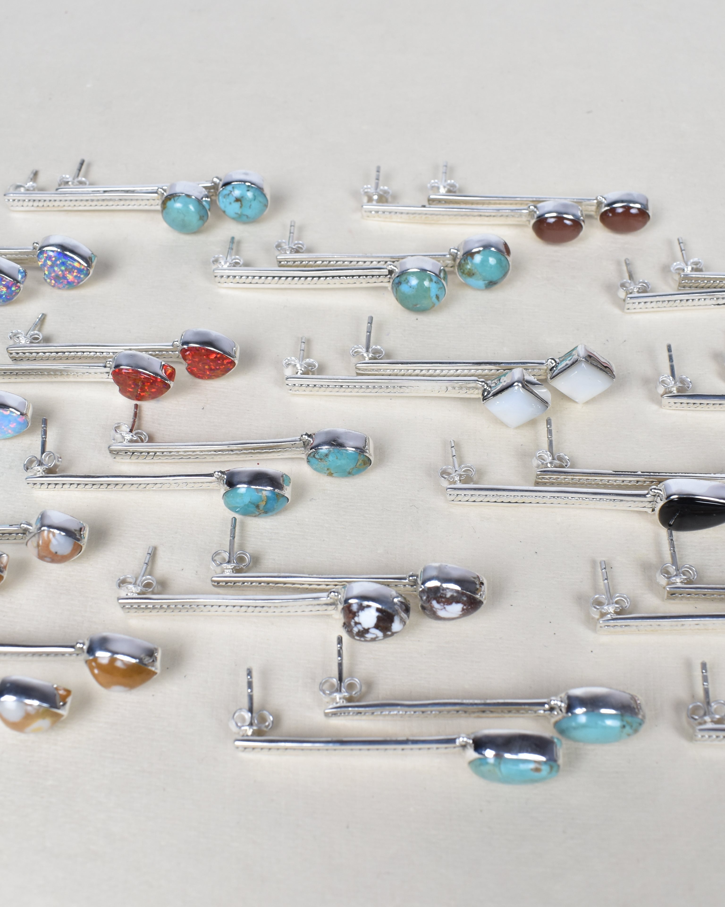 Silver Solitaire Bar Earrings-Drop Earrings-Krush Kandy, Women's Online Fashion Boutique Located in Phoenix, Arizona (Scottsdale Area)