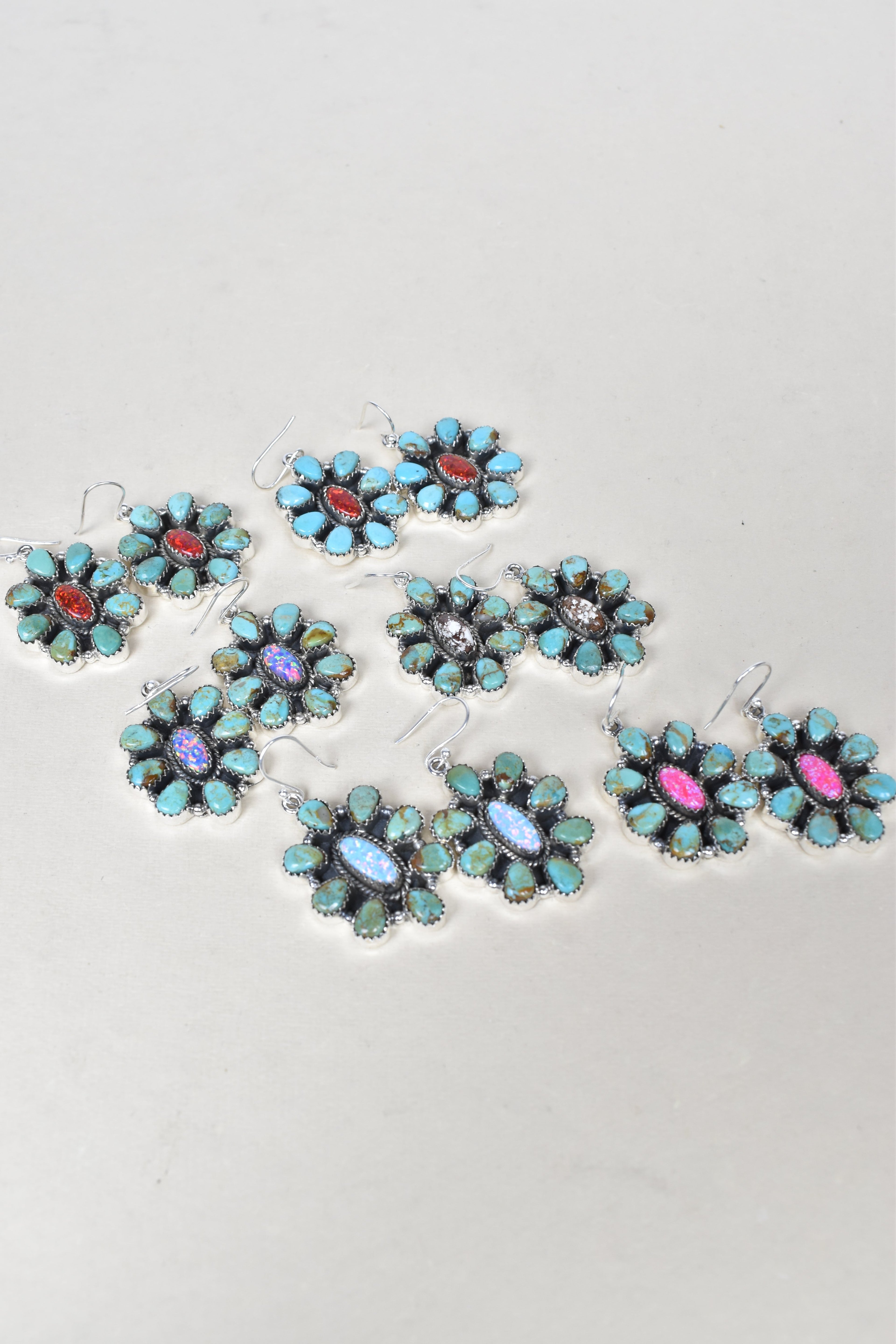 Turquoise Halo Delight Earrings-Drop Earrings-Krush Kandy, Women's Online Fashion Boutique Located in Phoenix, Arizona (Scottsdale Area)