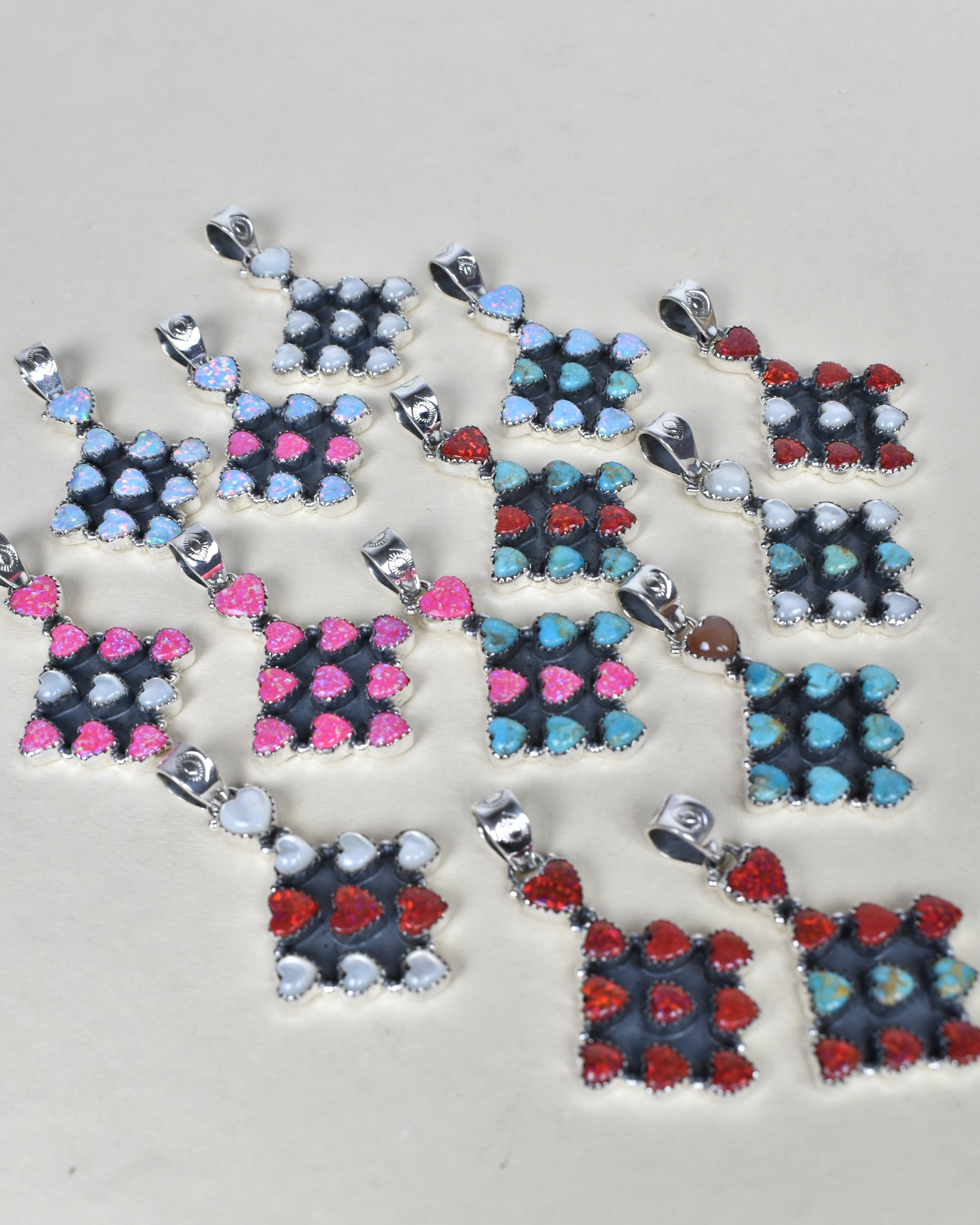 Tenfold Hearts Stone Pendant-Pendant Necklaces-Krush Kandy, Women's Online Fashion Boutique Located in Phoenix, Arizona (Scottsdale Area)