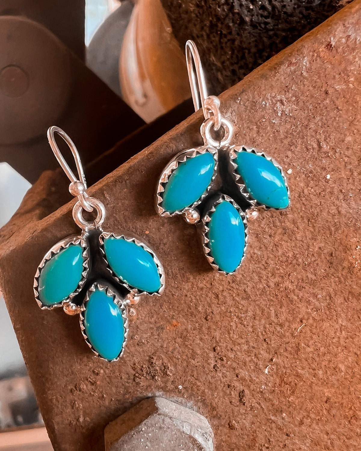Lily Cluster Stone Sleeping Beauty Turquoise Earring-Krush Kandy, Women's Online Fashion Boutique Located in Phoenix, Arizona (Scottsdale Area)