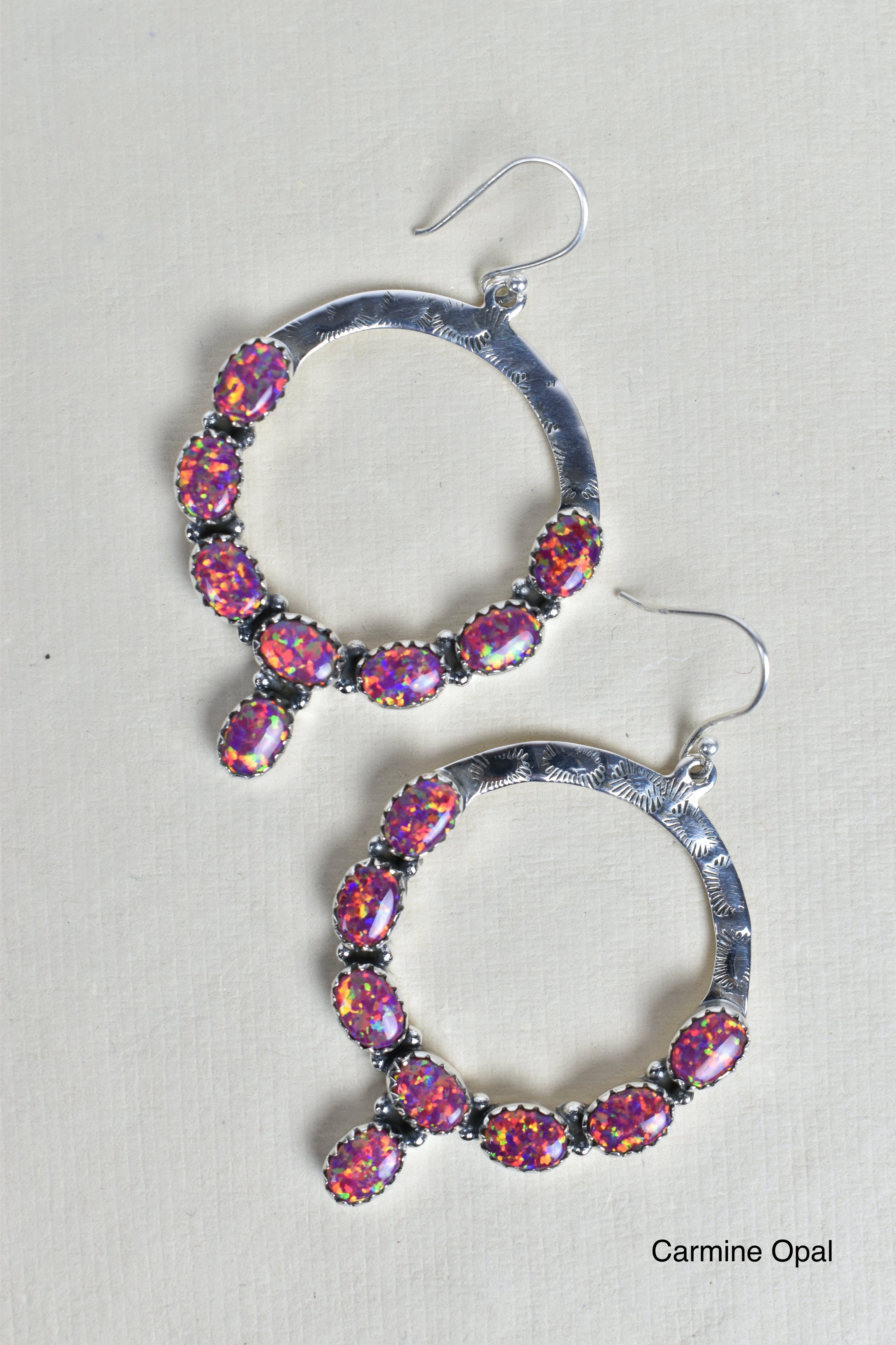 Hammered Hoop & Gemmed Loop Earring-Hoop Earrings-Krush Kandy, Women's Online Fashion Boutique Located in Phoenix, Arizona (Scottsdale Area)