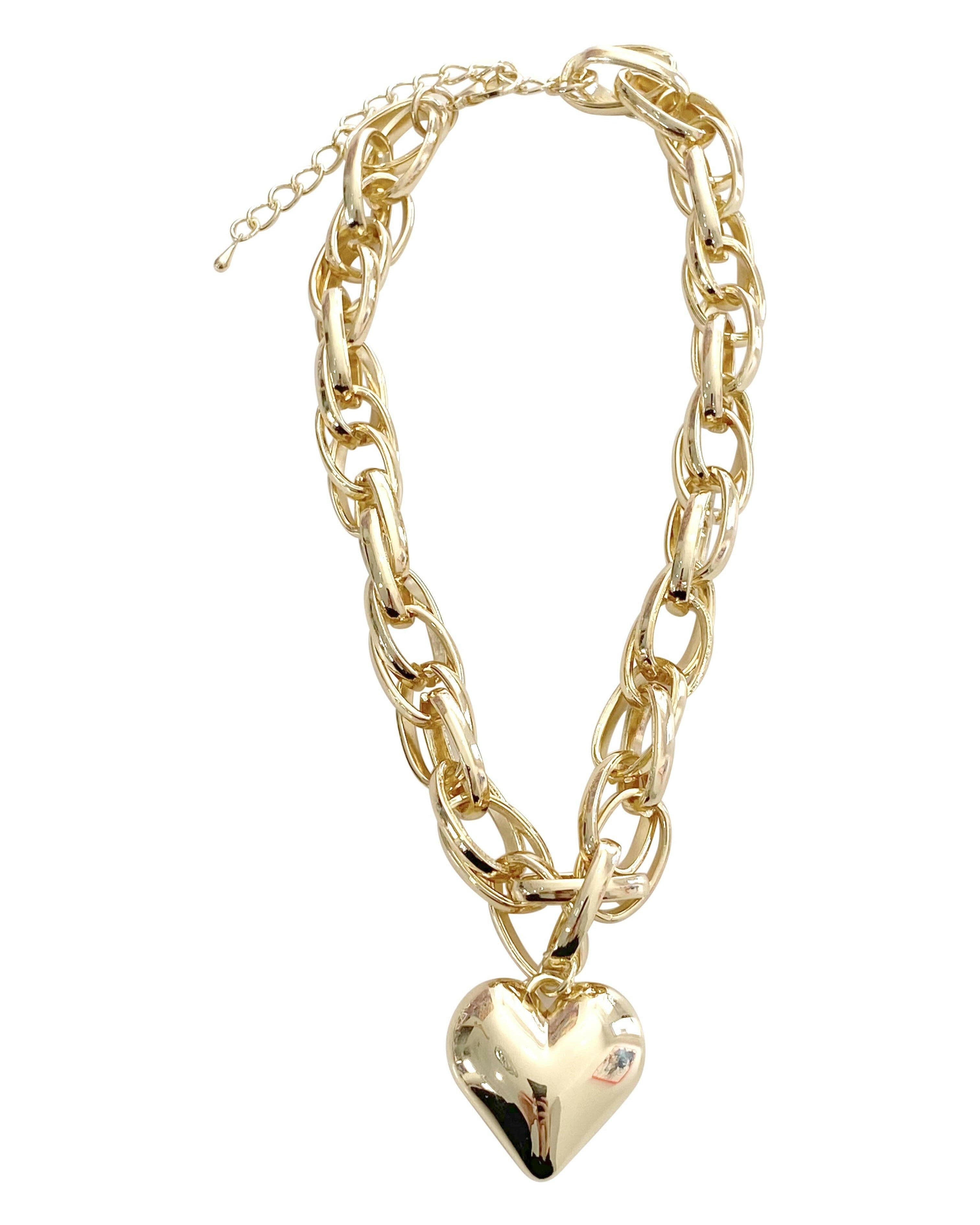 Alyssa Heart Chain Necklace-Necklaces-Krush Kandy, Women's Online Fashion Boutique Located in Phoenix, Arizona (Scottsdale Area)