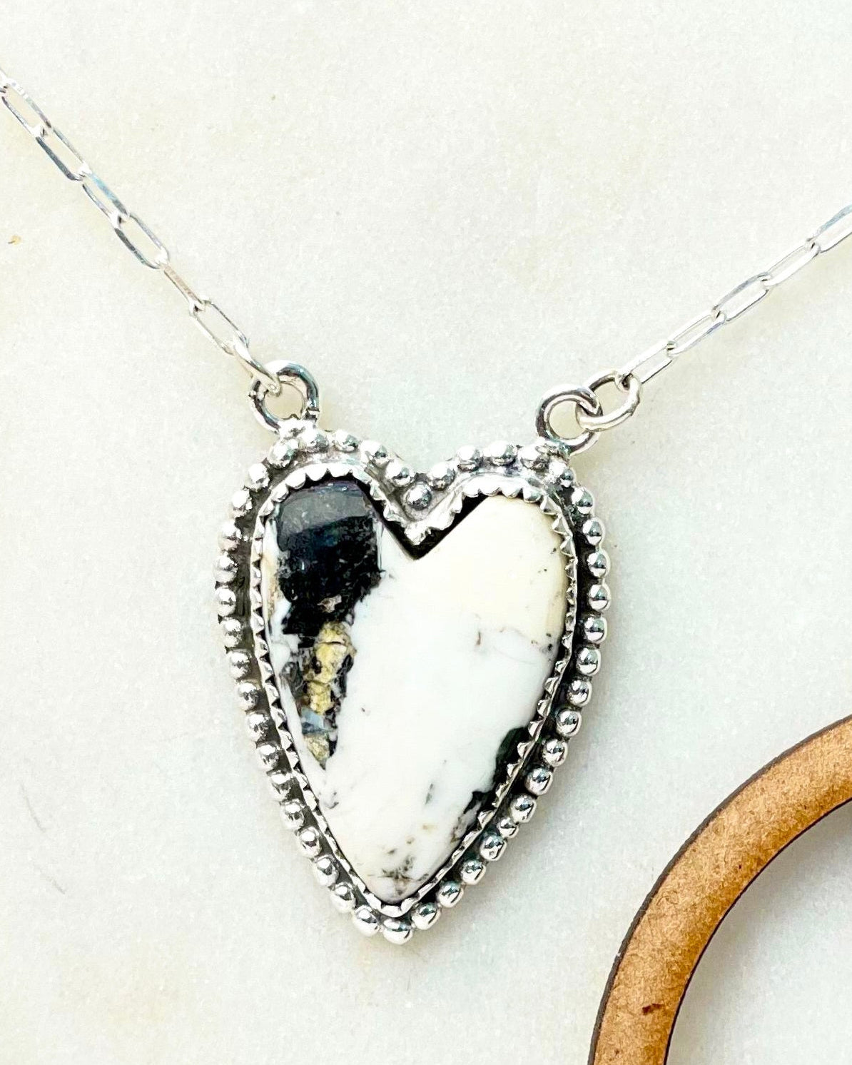 Long Heart Stone Slab Necklace MADE TO ORDER-Necklaces-Krush Kandy, Women's Online Fashion Boutique Located in Phoenix, Arizona (Scottsdale Area)