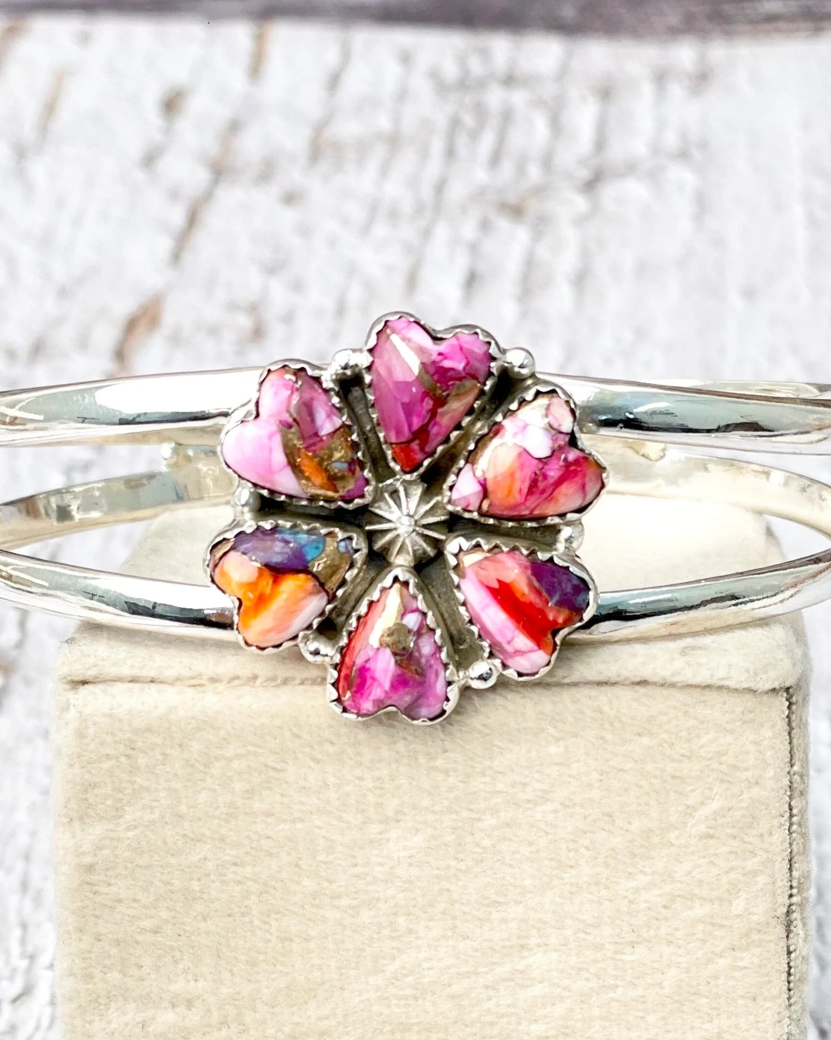 Love Is Blooming Stone Cuff-Bracelets-Krush Kandy, Women's Online Fashion Boutique Located in Phoenix, Arizona (Scottsdale Area)