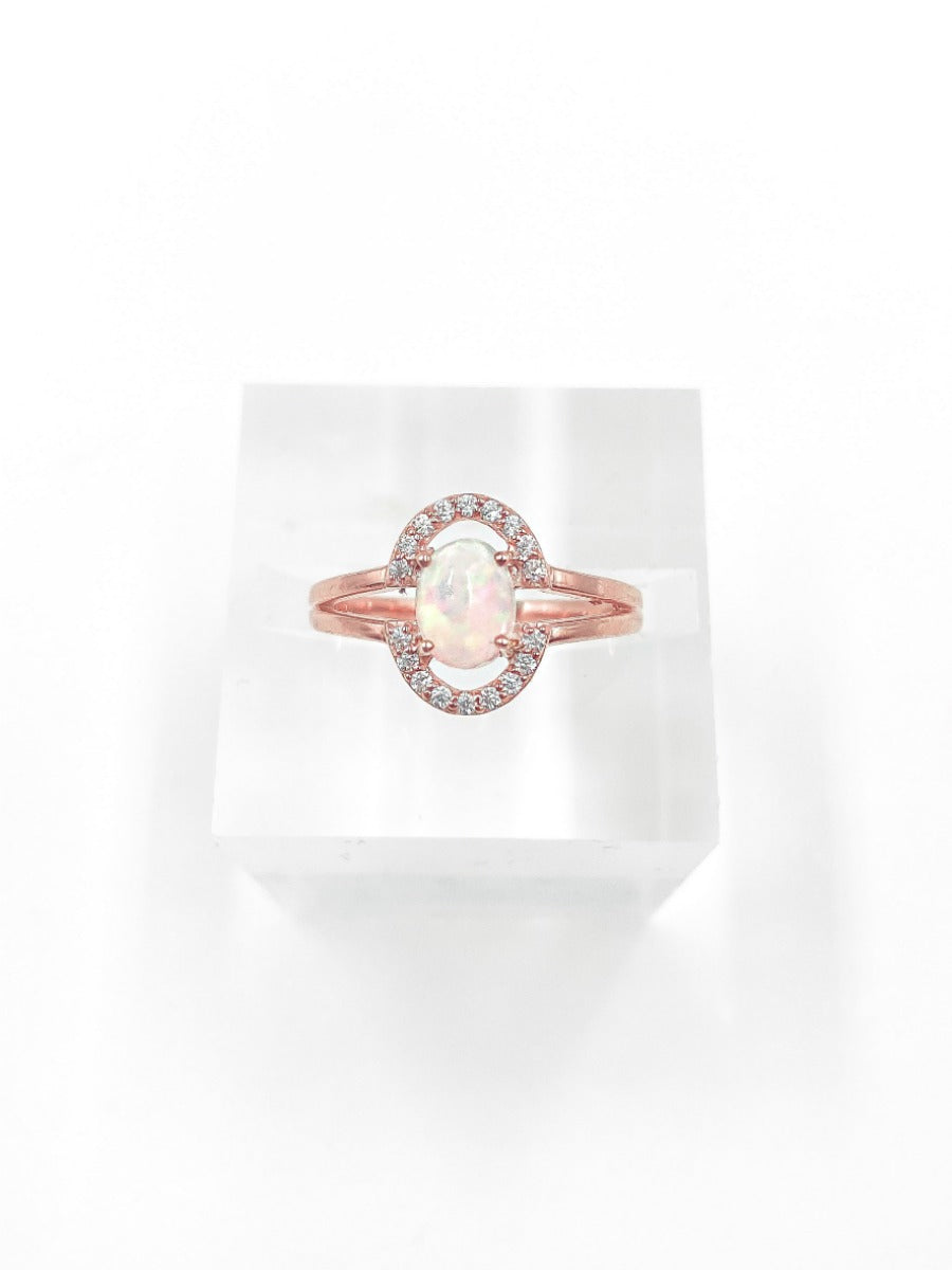 Double Halo Opal Ring-Dainty Rings-Krush Kandy, Women's Online Fashion Boutique Located in Phoenix, Arizona (Scottsdale Area)