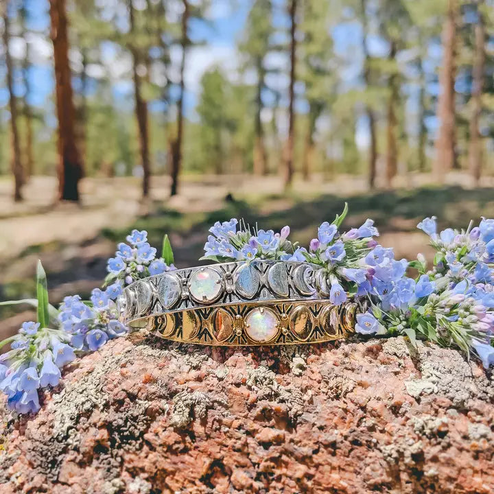 Moon Phases Cuff Bracelet-Bracelets-Krush Kandy, Women's Online Fashion Boutique Located in Phoenix, Arizona (Scottsdale Area)