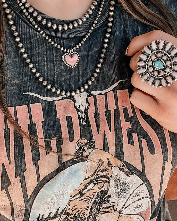 Stone Heart Desert Pearl Necklace MADE TO ORDER-Pendant Necklaces-Krush Kandy, Women's Online Fashion Boutique Located in Phoenix, Arizona (Scottsdale Area)