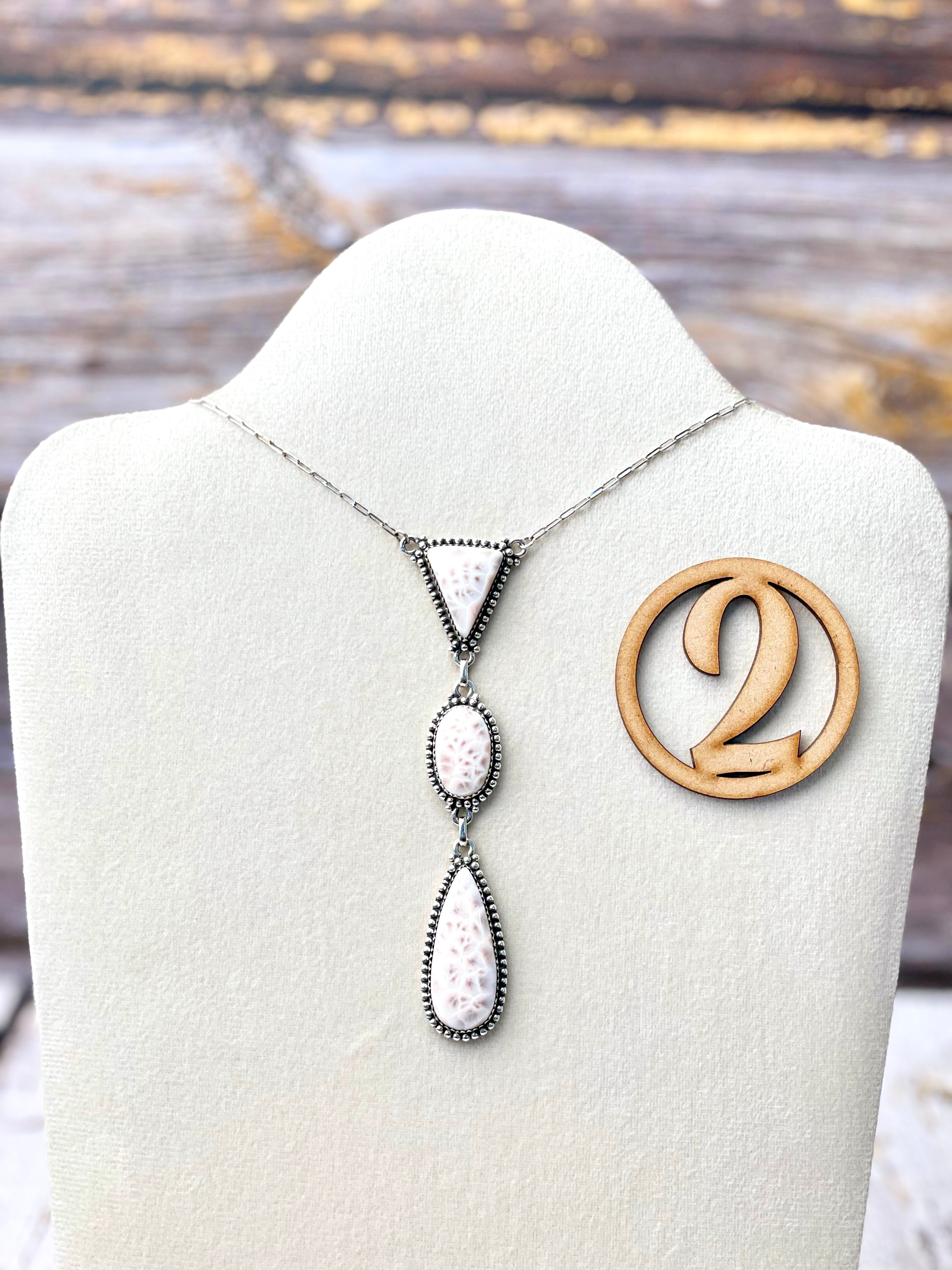 Pink Larimar Drop Necklace-Necklaces-Krush Kandy, Women's Online Fashion Boutique Located in Phoenix, Arizona (Scottsdale Area)