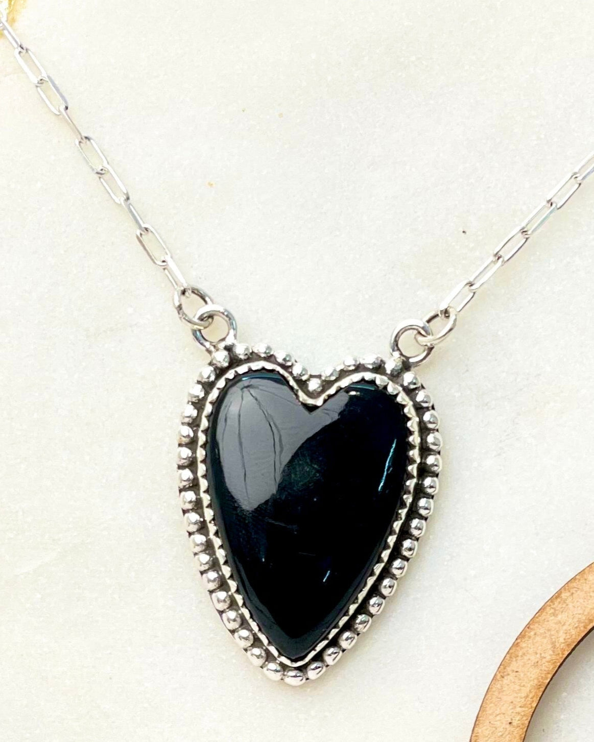 Long Heart Stone Slab Necklace MADE TO ORDER-Necklaces-Krush Kandy, Women's Online Fashion Boutique Located in Phoenix, Arizona (Scottsdale Area)