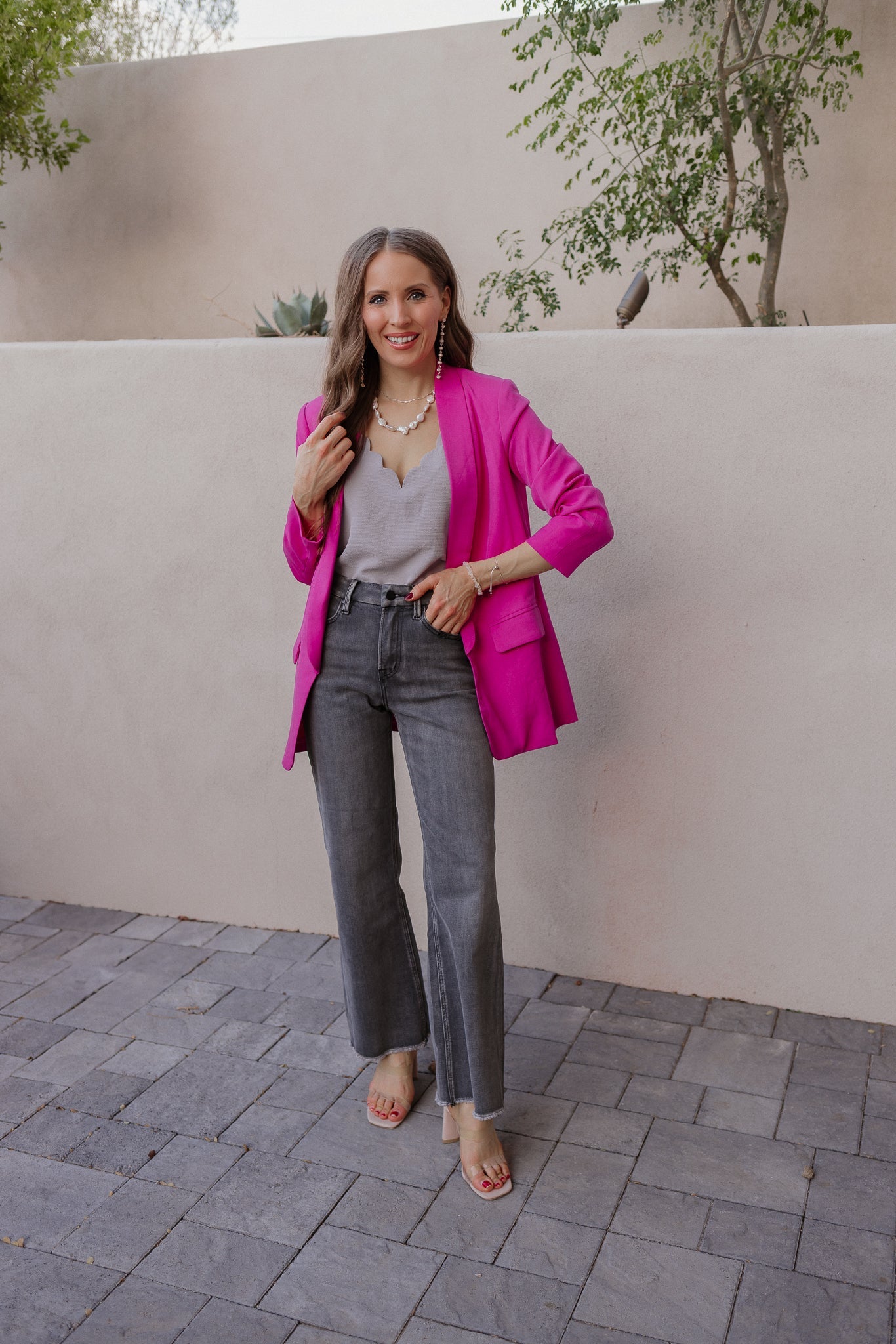 Aquamarines Freshwater Pearl Cluster Necklace-Chain Necklaces-Krush Kandy, Women's Online Fashion Boutique Located in Phoenix, Arizona (Scottsdale Area)