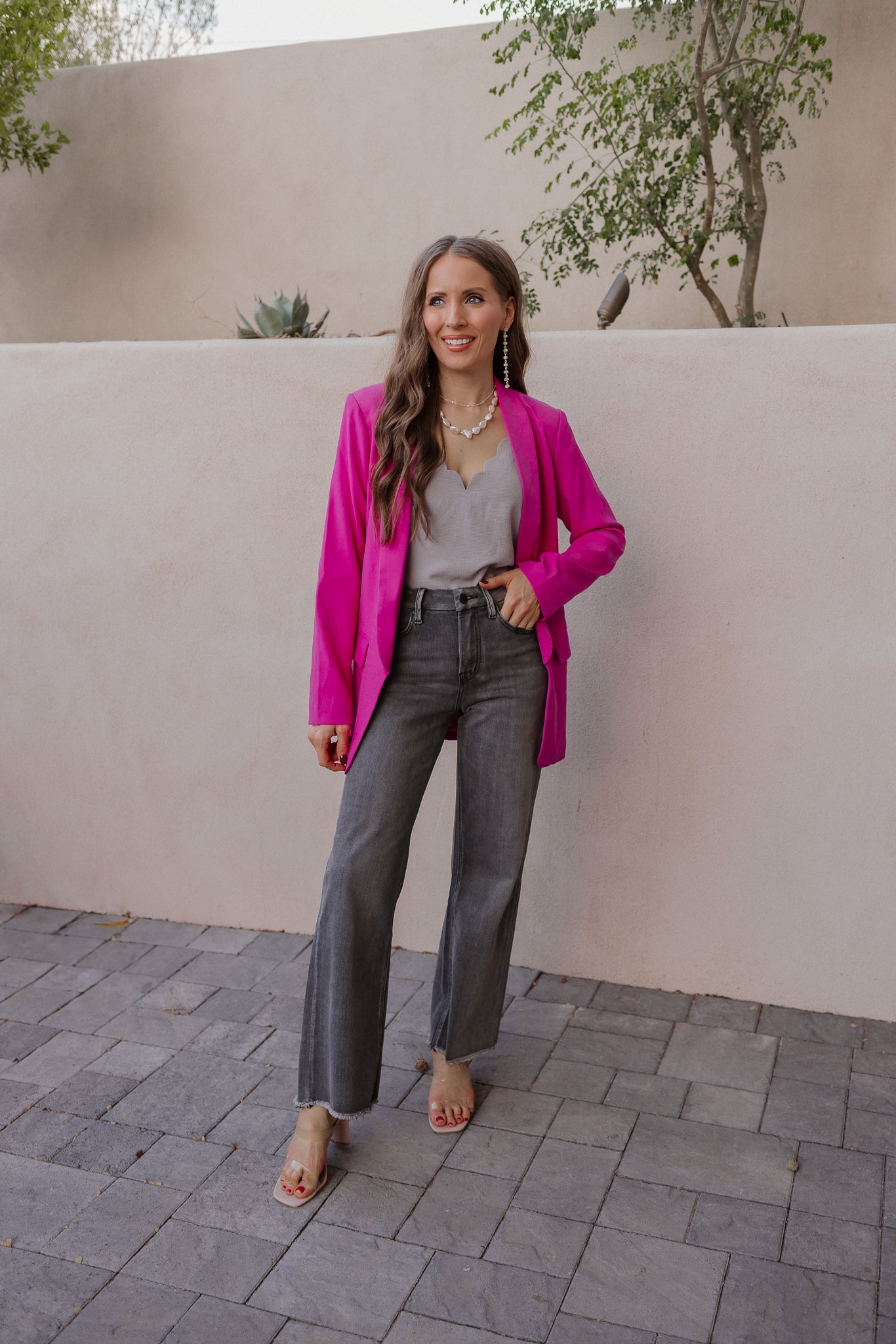 Aquamarines Freshwater Pearl Cluster Necklace-Chain Necklaces-Krush Kandy, Women's Online Fashion Boutique Located in Phoenix, Arizona (Scottsdale Area)