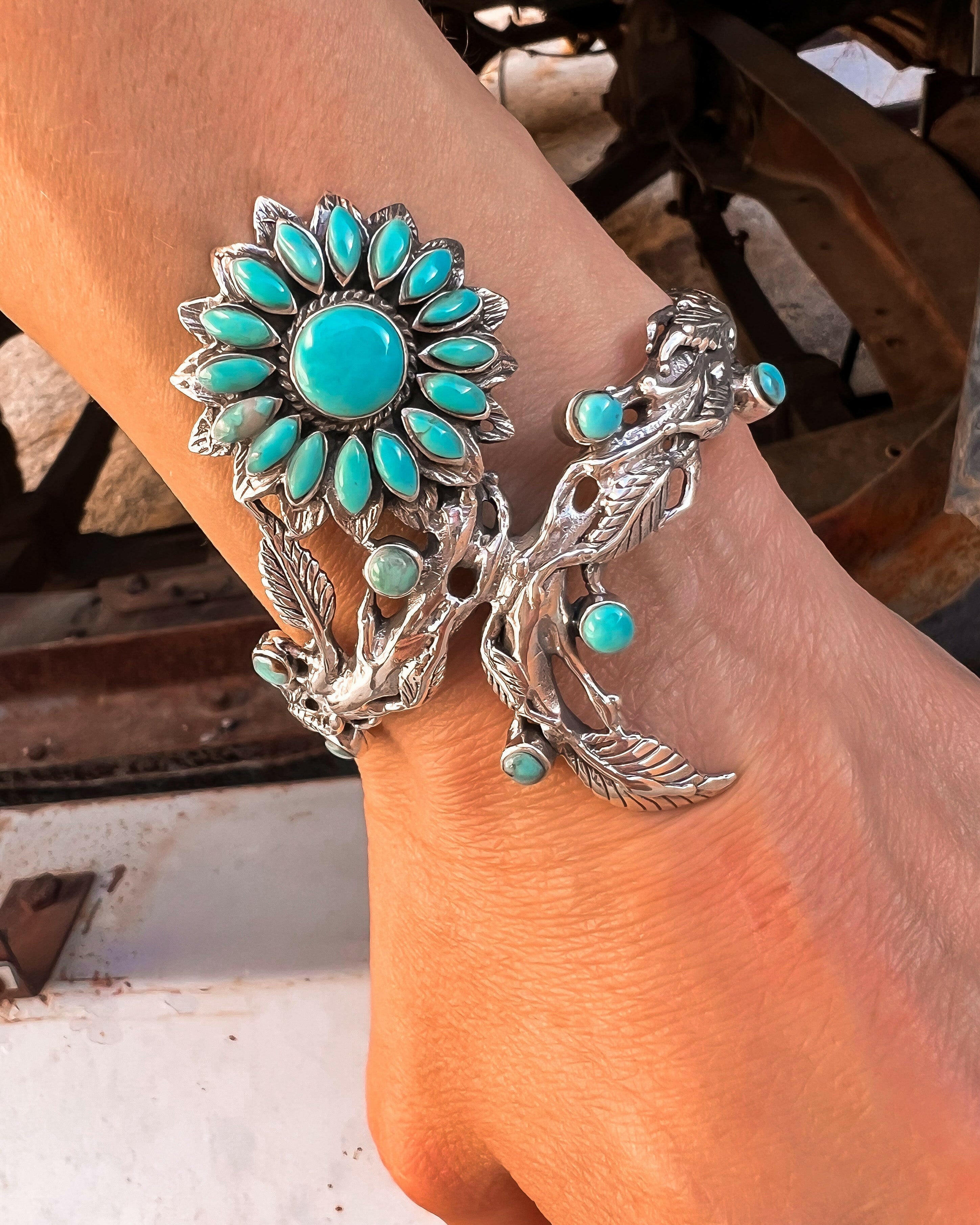 Flowers In Bloom Turquoise Bracelet-Krush Kandy, Women's Online Fashion Boutique Located in Phoenix, Arizona (Scottsdale Area)