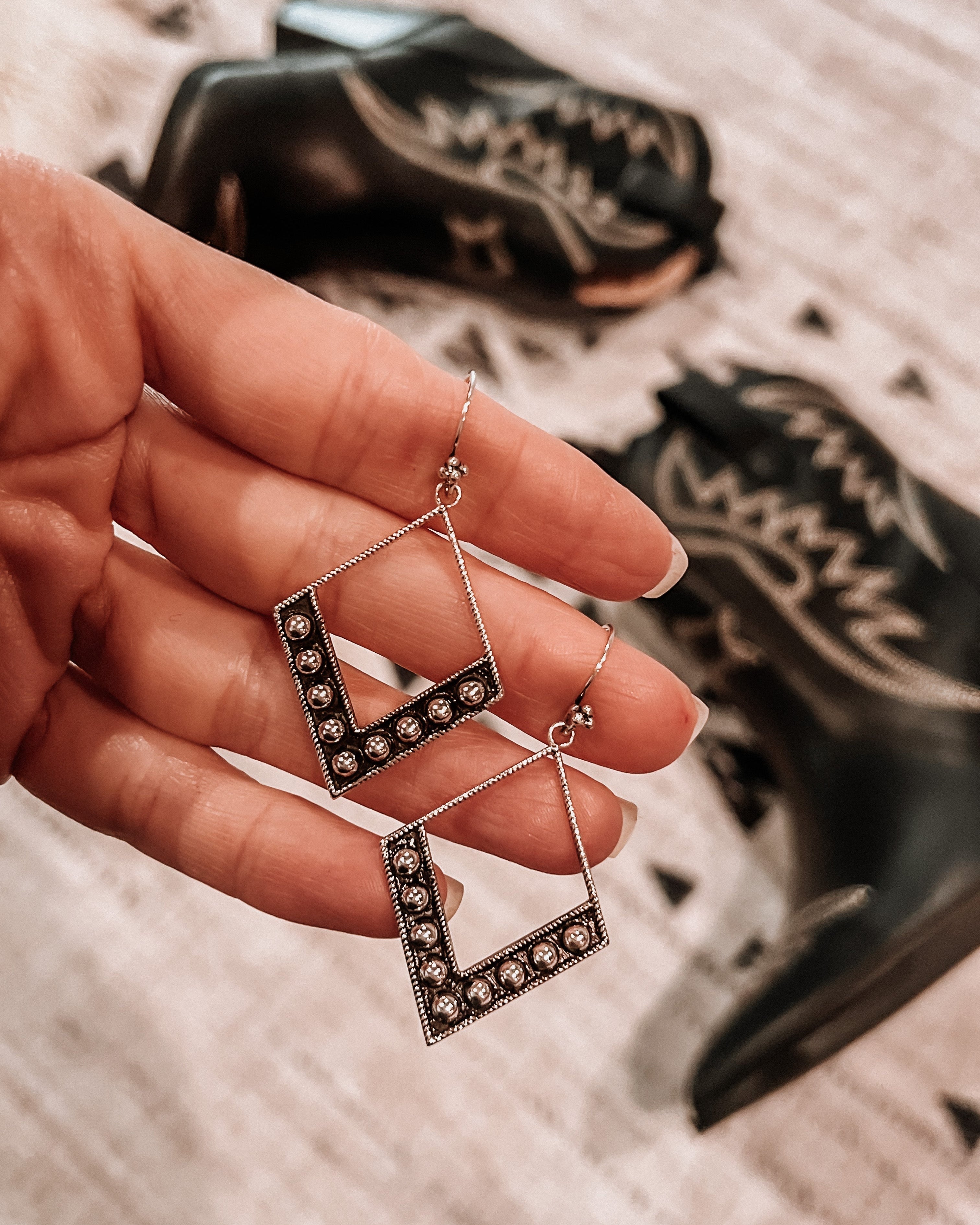 Sterling Silver Half Diamond Ball Earrings | Krush Kandy Original-Drop Earrings-Krush Kandy, Women's Online Fashion Boutique Located in Phoenix, Arizona (Scottsdale Area)