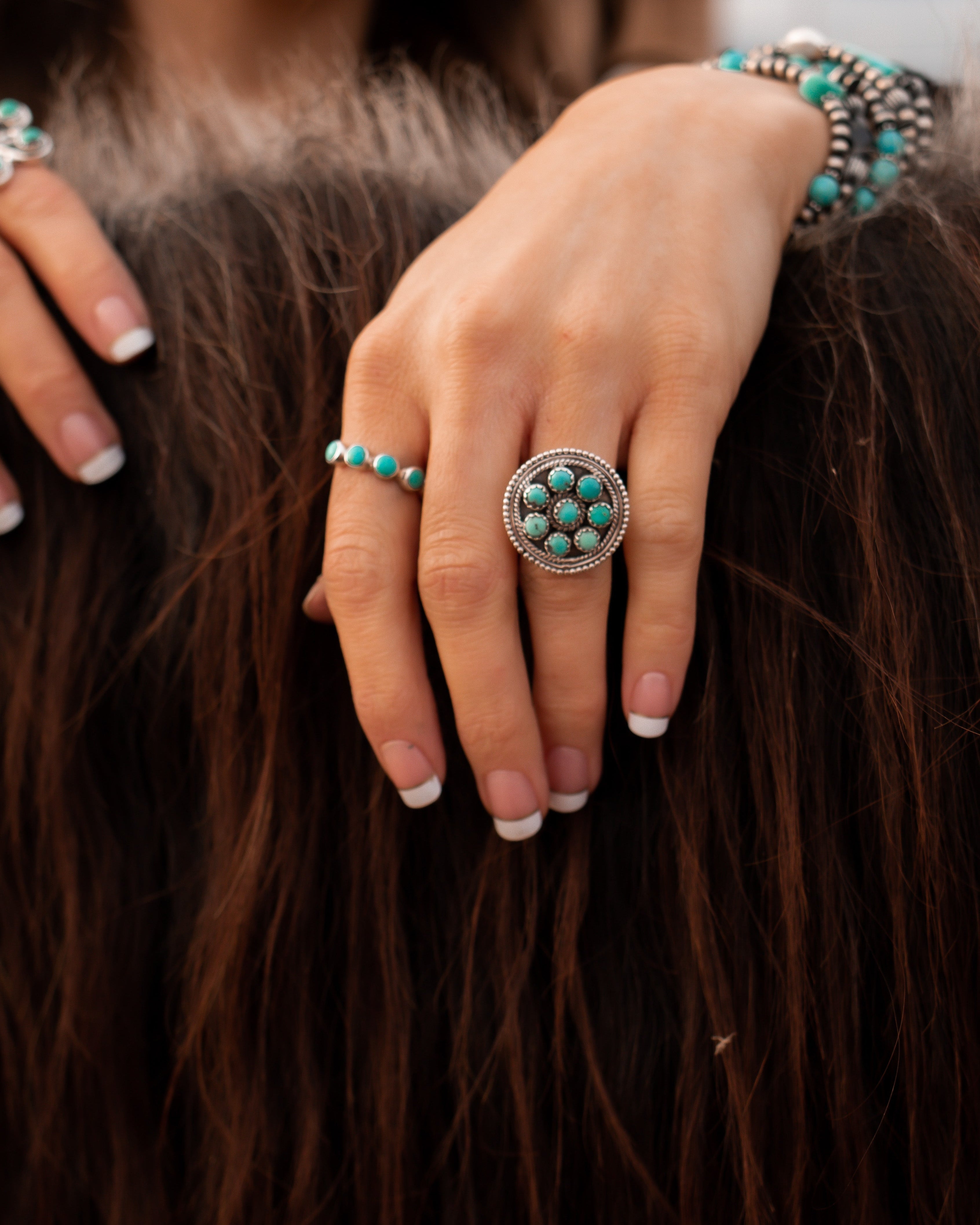 Bloom With Grace Turquoise Ring | KKB-Cluster Rings-Krush Kandy, Women's Online Fashion Boutique Located in Phoenix, Arizona (Scottsdale Area)