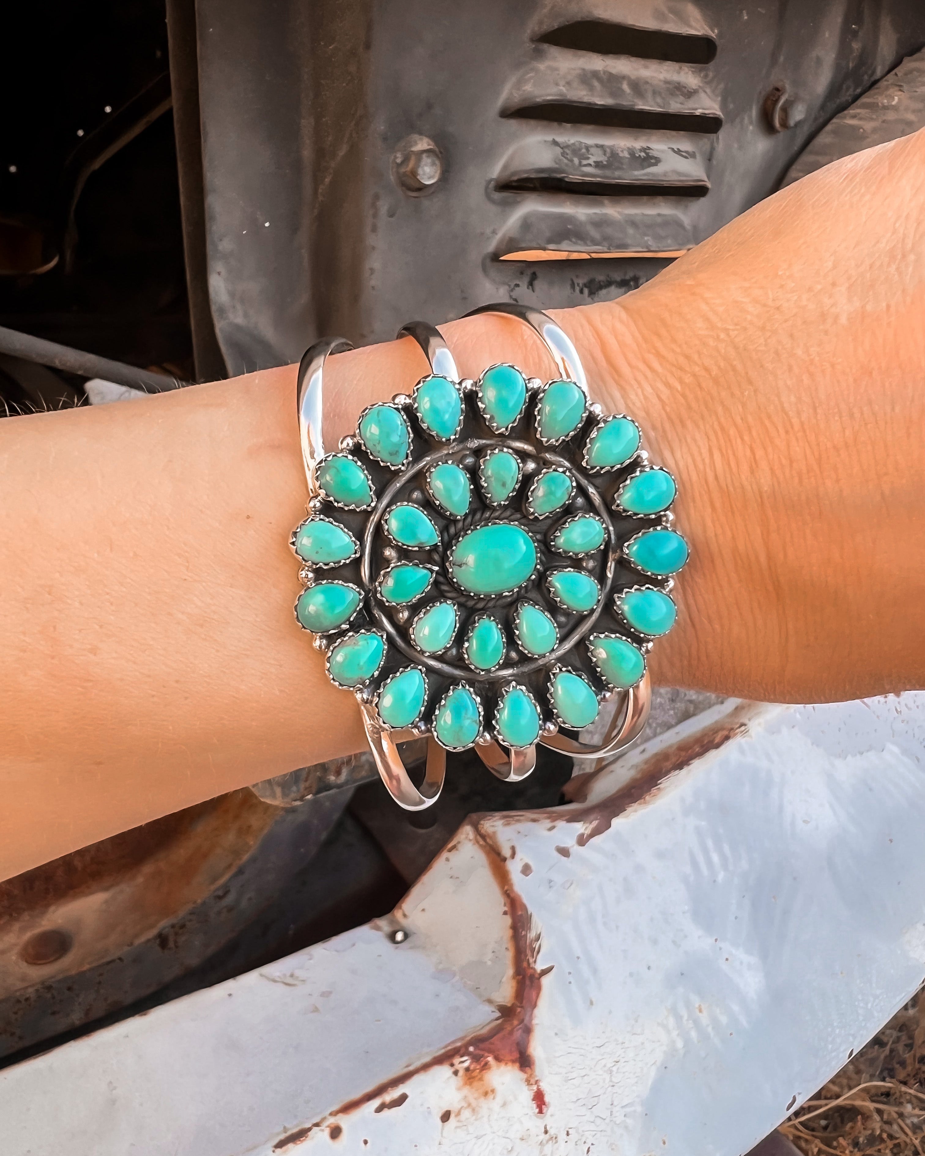 Large Blossom Sterling Silver Cuff MADE TO ORDER-Cuffs-Krush Kandy, Women's Online Fashion Boutique Located in Phoenix, Arizona (Scottsdale Area)