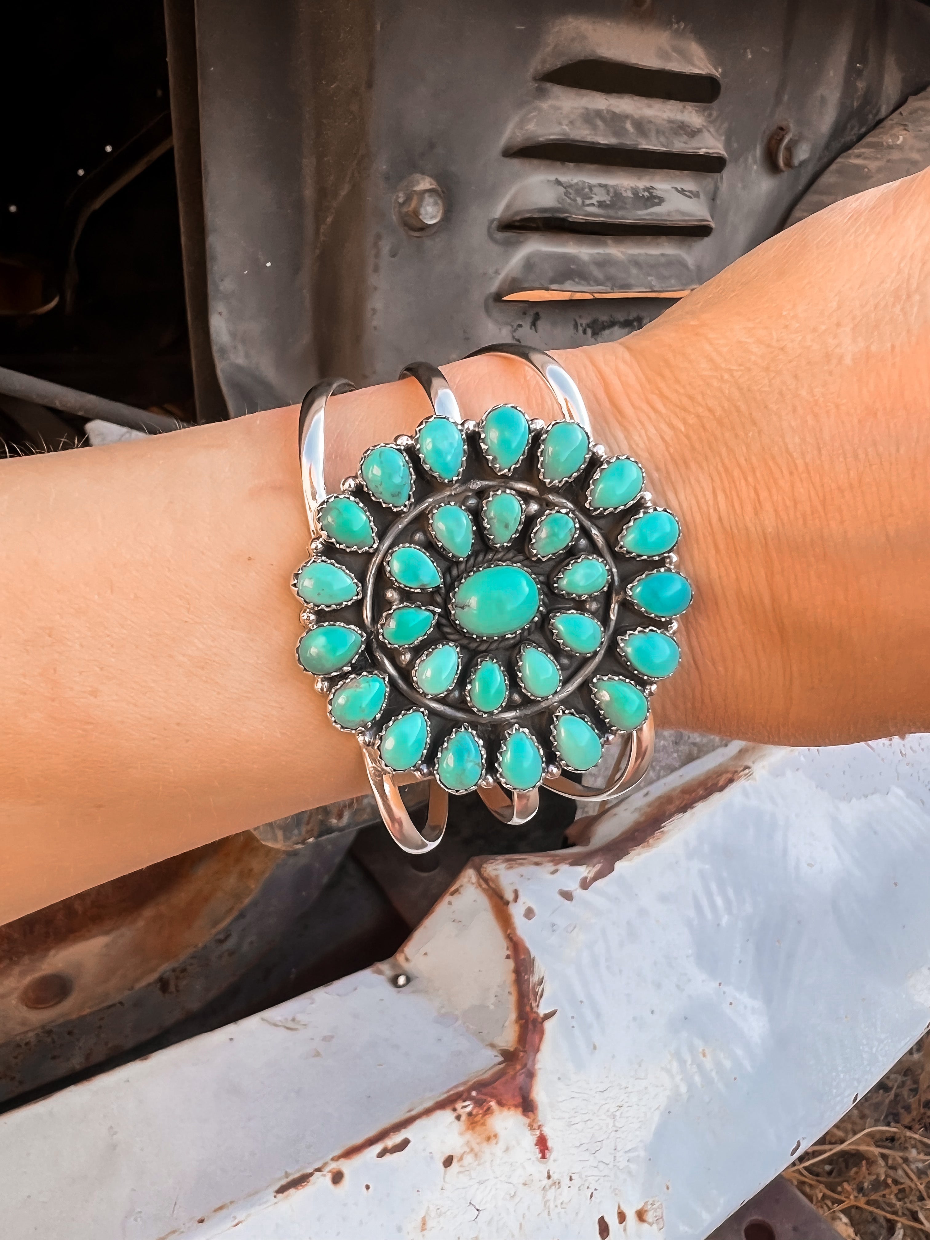 Large Blossom Sterling Silver Cuff MADE TO ORDER-Cuffs-Krush Kandy, Women's Online Fashion Boutique Located in Phoenix, Arizona (Scottsdale Area)