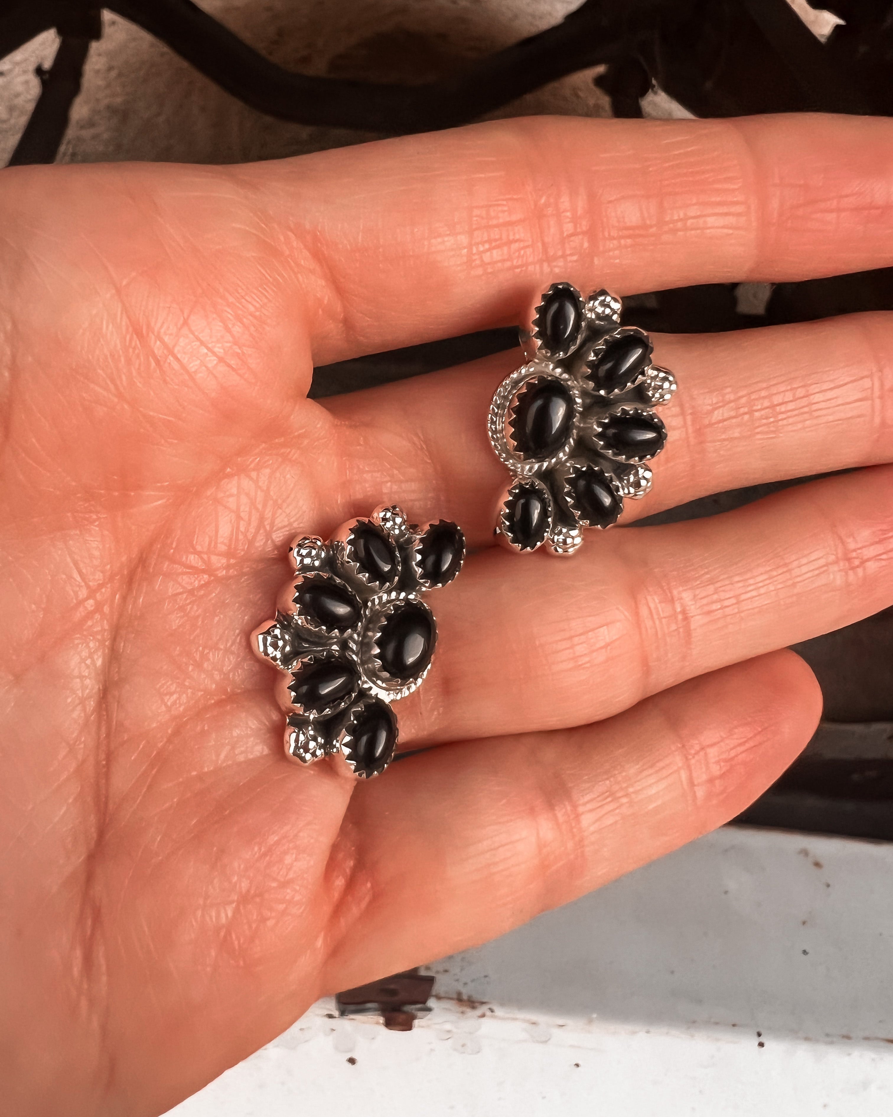 Cute Little Half Cluster Blossom Earrings-Stud Earrings-Krush Kandy, Women's Online Fashion Boutique Located in Phoenix, Arizona (Scottsdale Area)