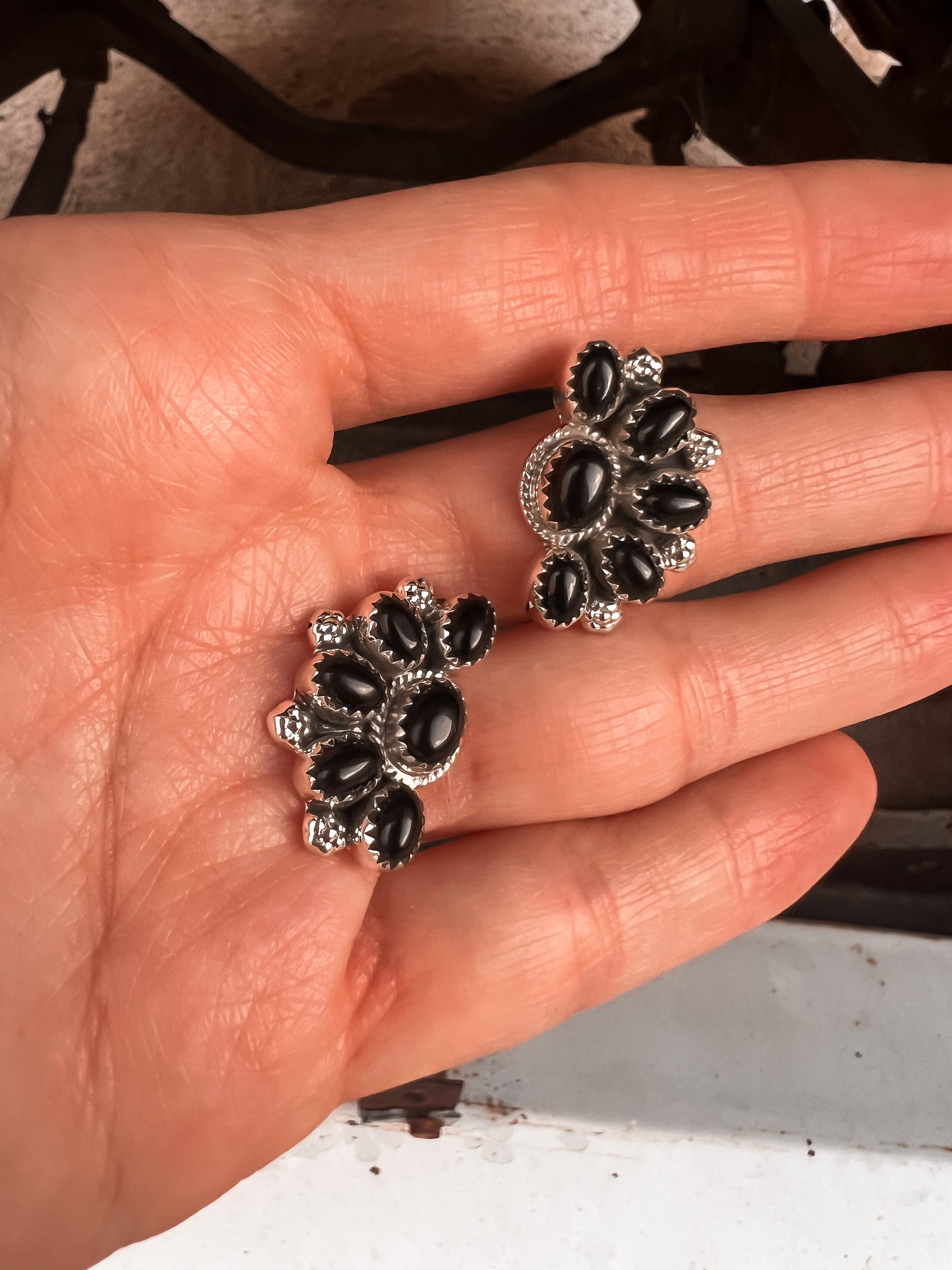 Cute Little Half Cluster Blossom Earrings-Stud Earrings-Krush Kandy, Women's Online Fashion Boutique Located in Phoenix, Arizona (Scottsdale Area)