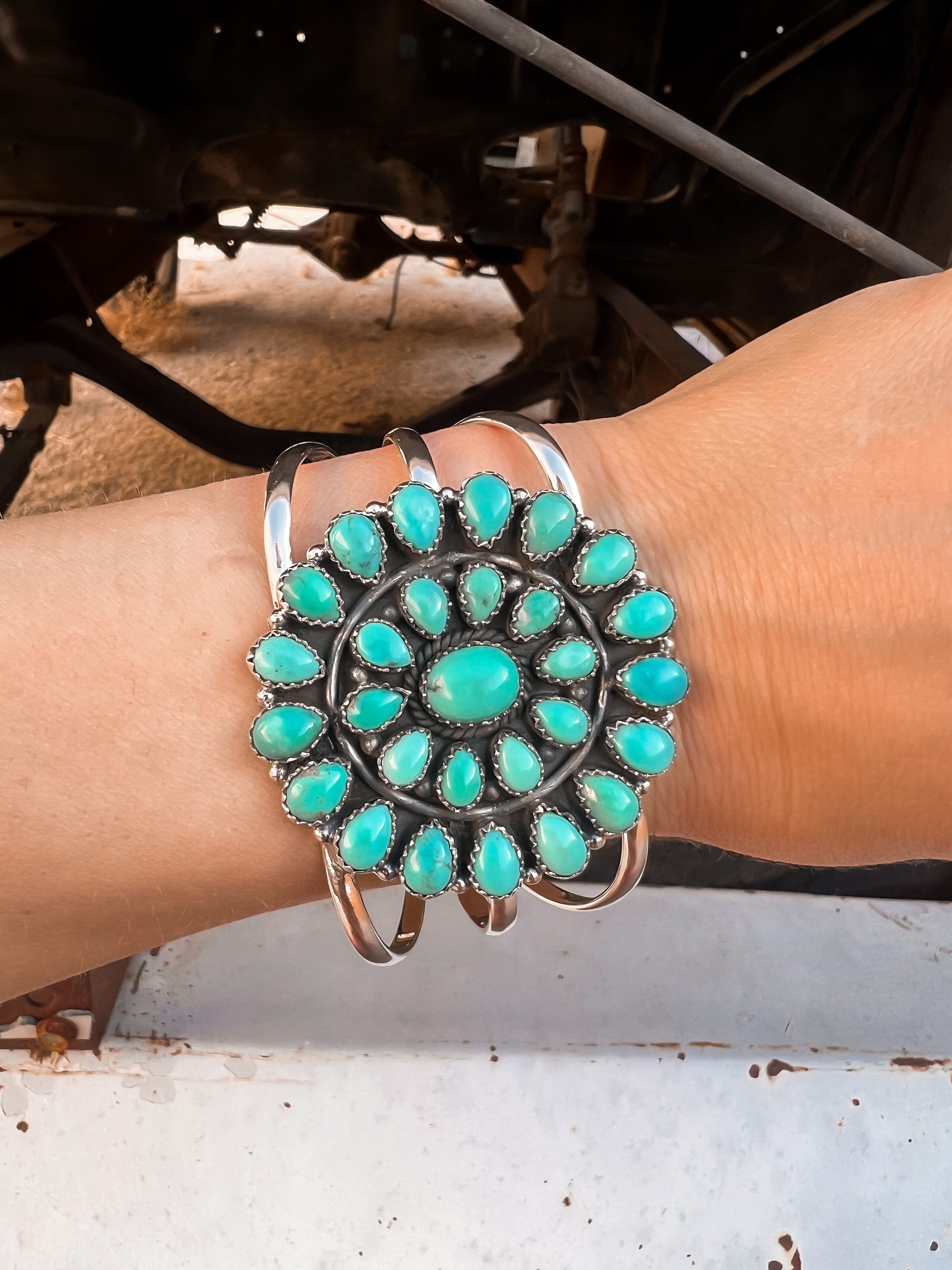 Large Blossom Sterling Silver Cuff MADE TO ORDER-Cuffs-Krush Kandy, Women's Online Fashion Boutique Located in Phoenix, Arizona (Scottsdale Area)